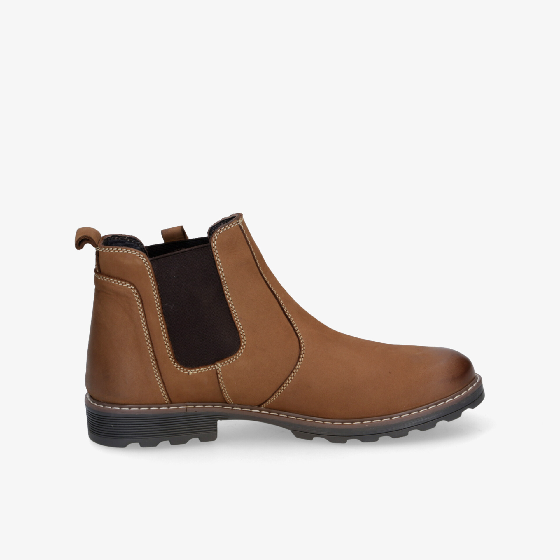 Brauner Chelsea Boot mit elastischen Einsätzen und rutschfester Sohle, robust und bequem für den Alltag