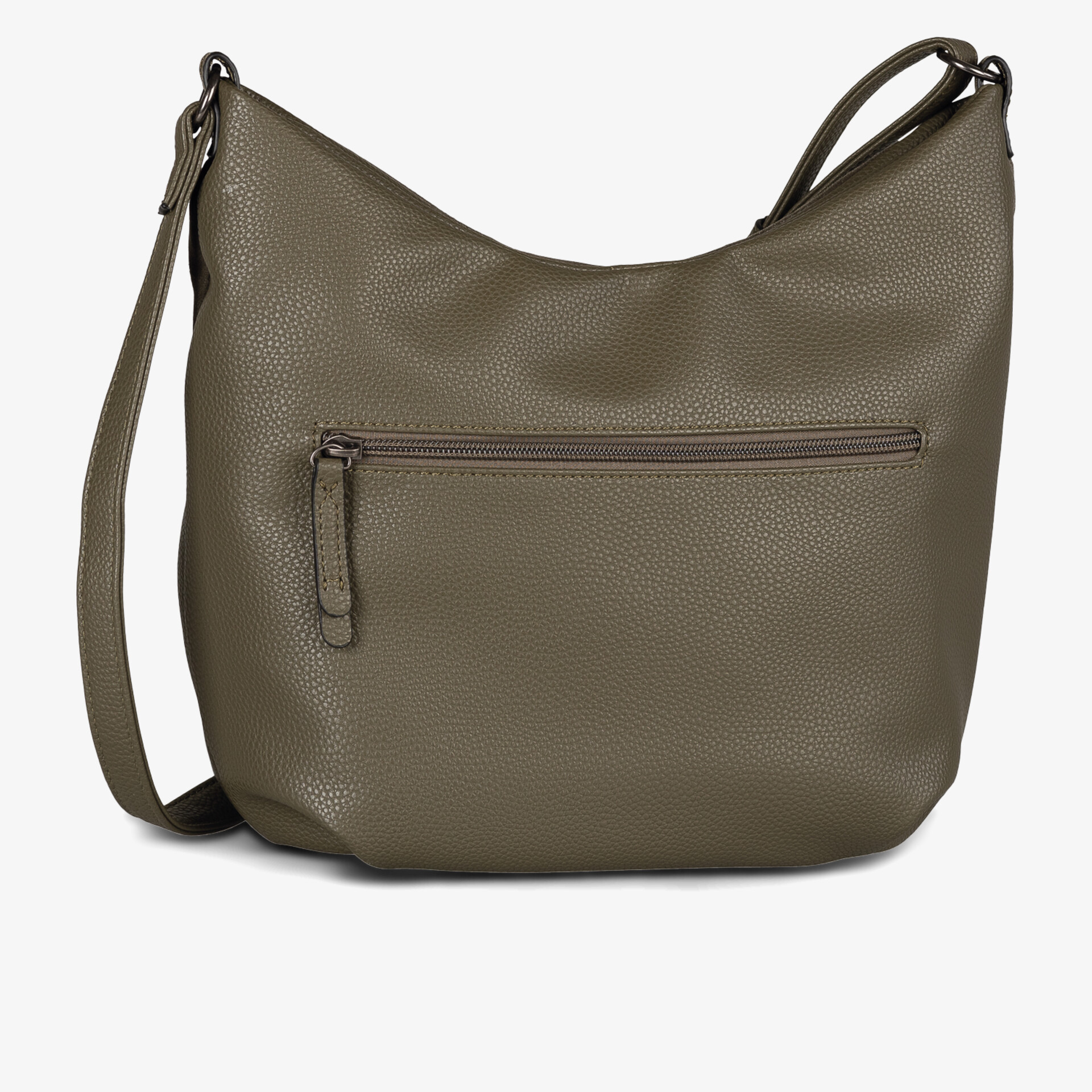 Schlichte Leder Schultertasche mit Reißverschluss und verstellbarem Riemen, praktisch und geräumig