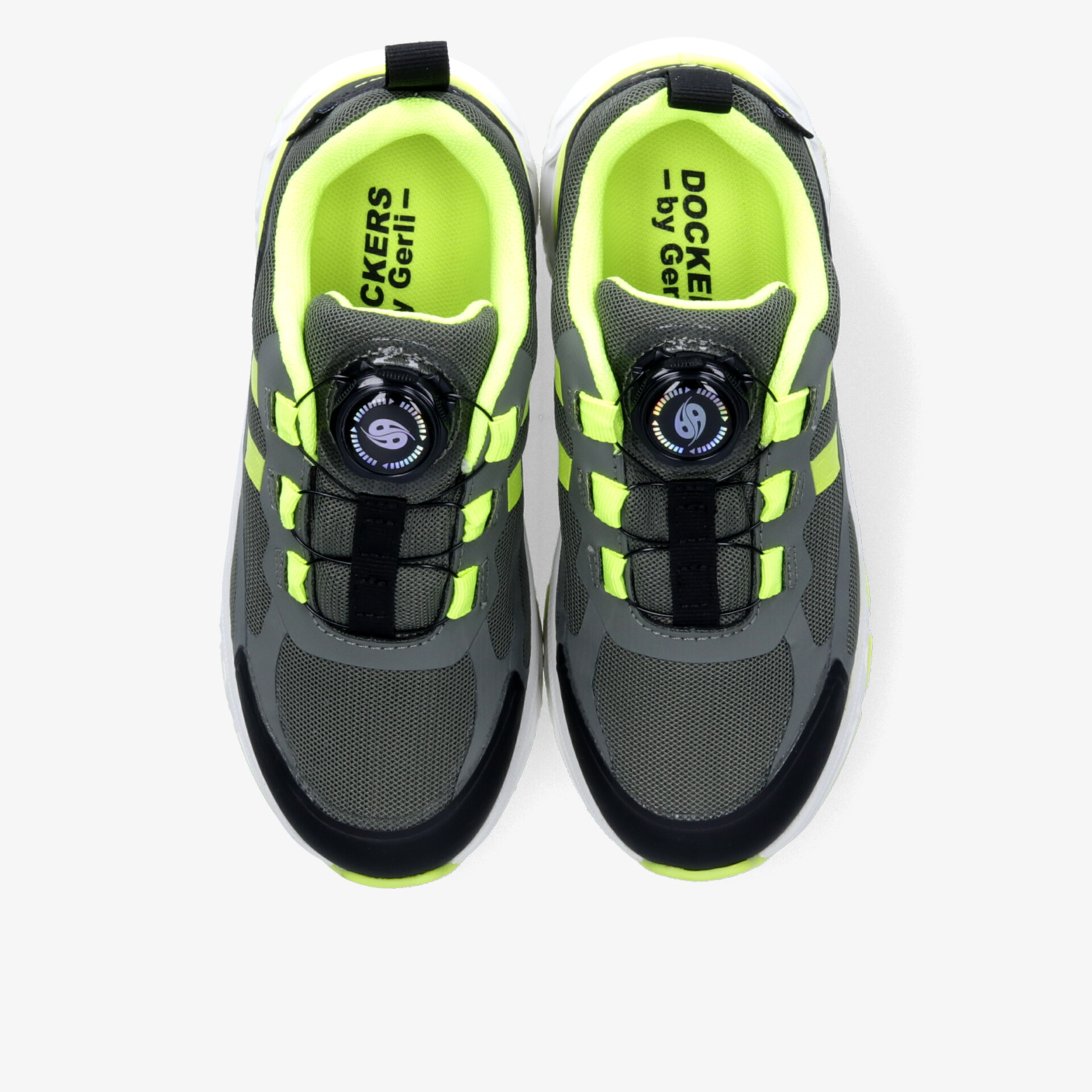 Moderne Sportschuhe in Neongelb und Grau, bequem, leicht und mit rutschfester Sohle für optimalen Halt