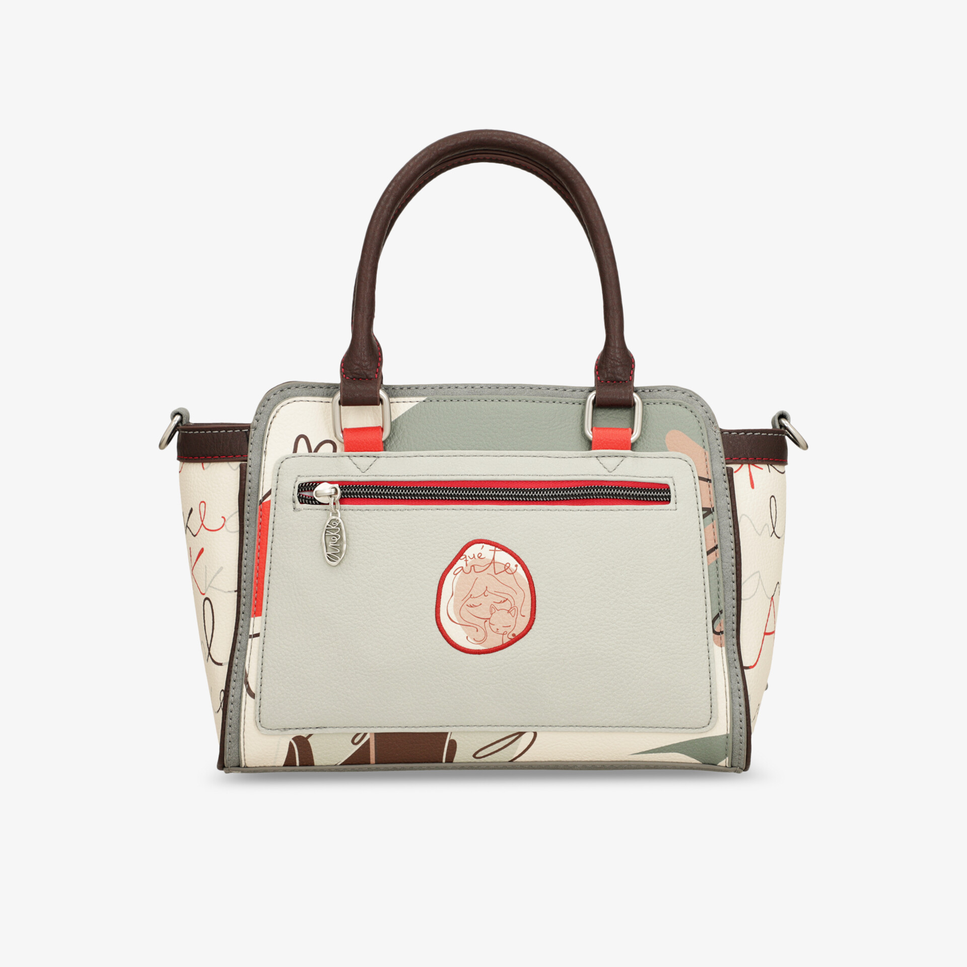 Elegante geräumige Handtasche mit robustem Material und modischem Design, praktische Henkel und mehrere Fächer