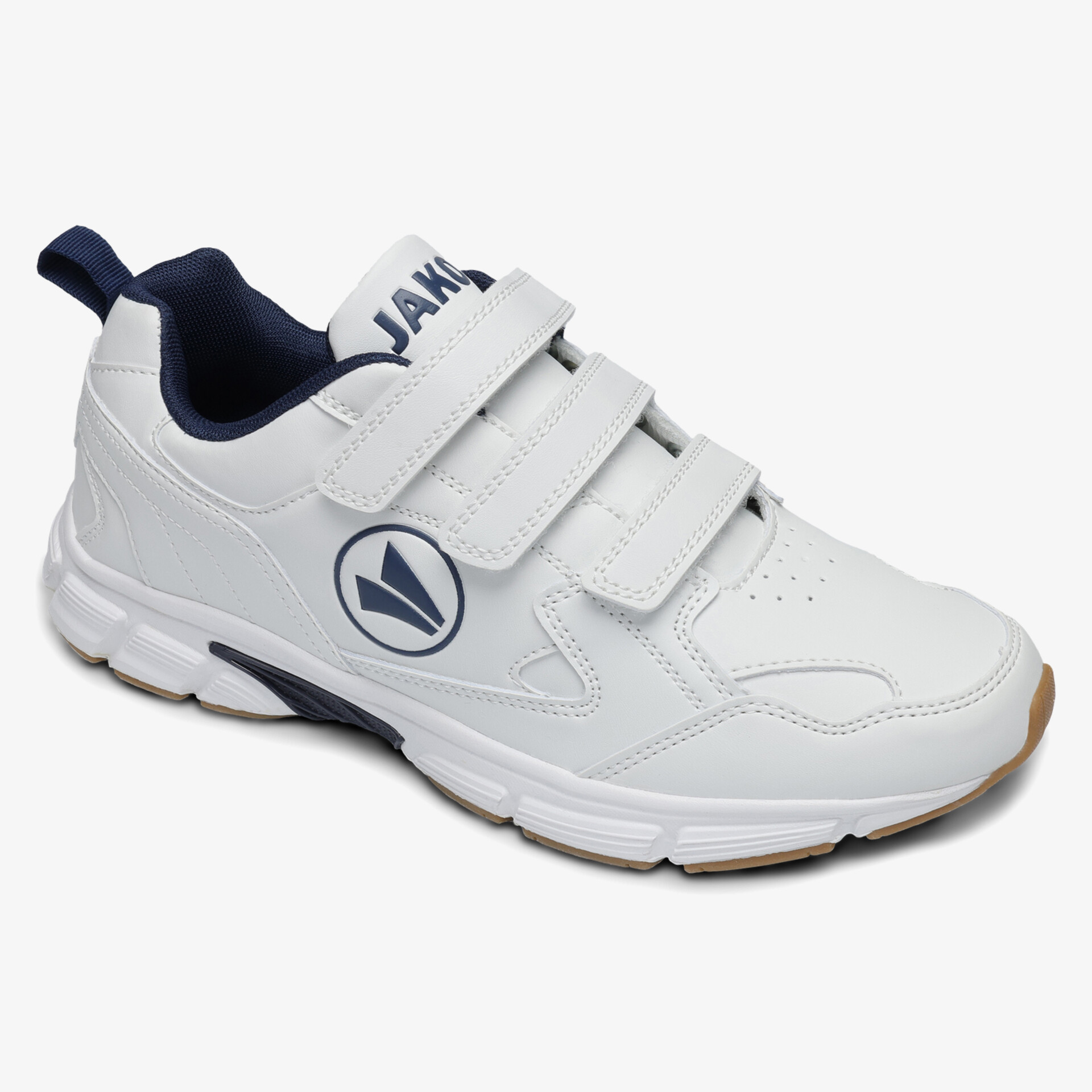 Moderner weißer Sportschuh mit praktischem Klettverschluss und rutschfester Sohle für optimalen Halt