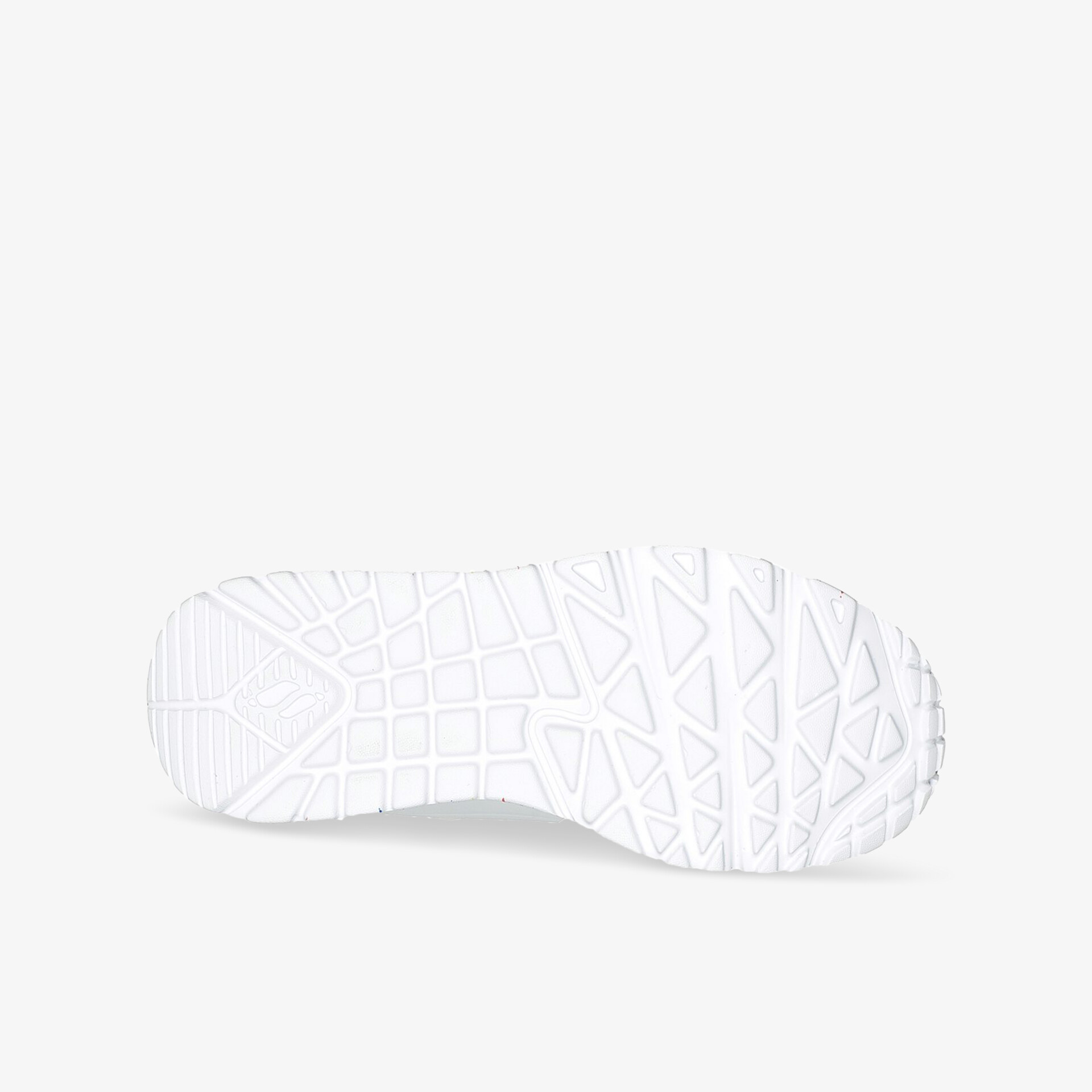 Weiße Sportschuhsohle mit rutschfestem und robustem Profil für optimalen Halt und Tragekomfort