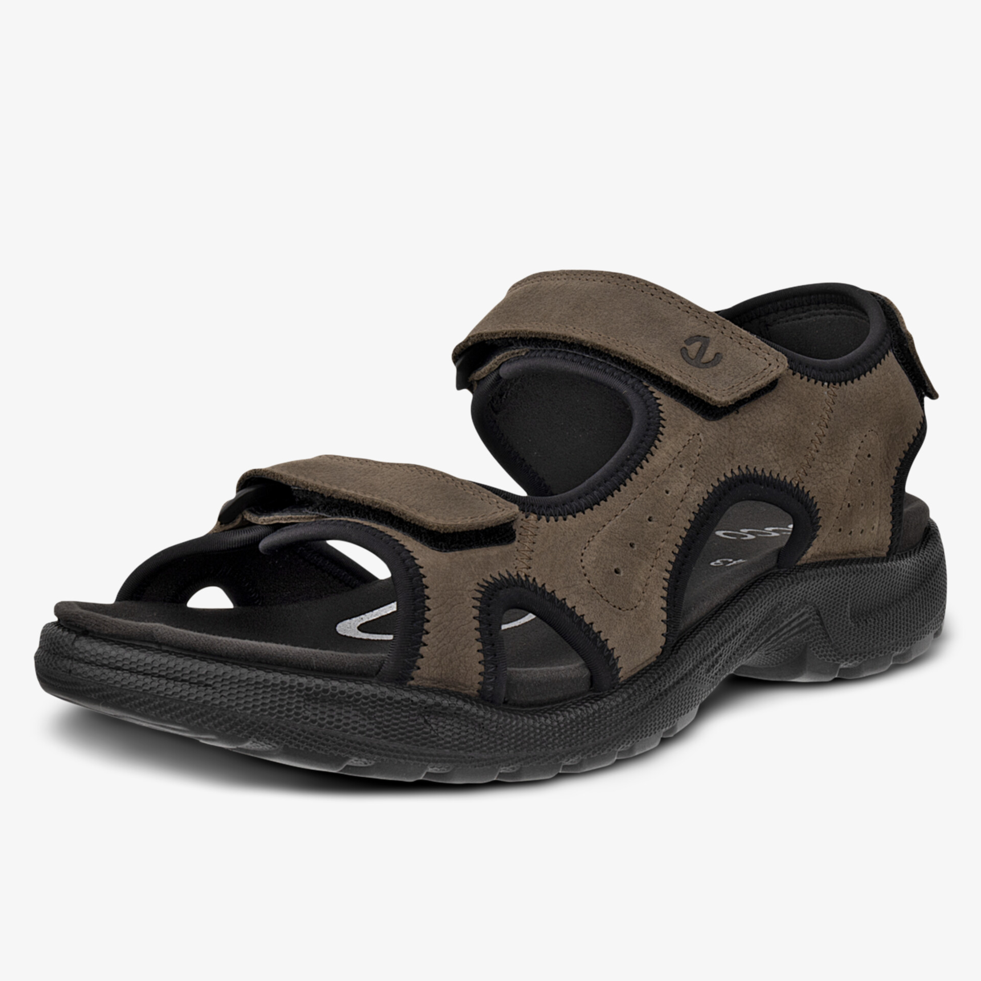 Bequeme und robuste Sandale mit einstellbarem Klettverschluss und rutschfester Sohle.