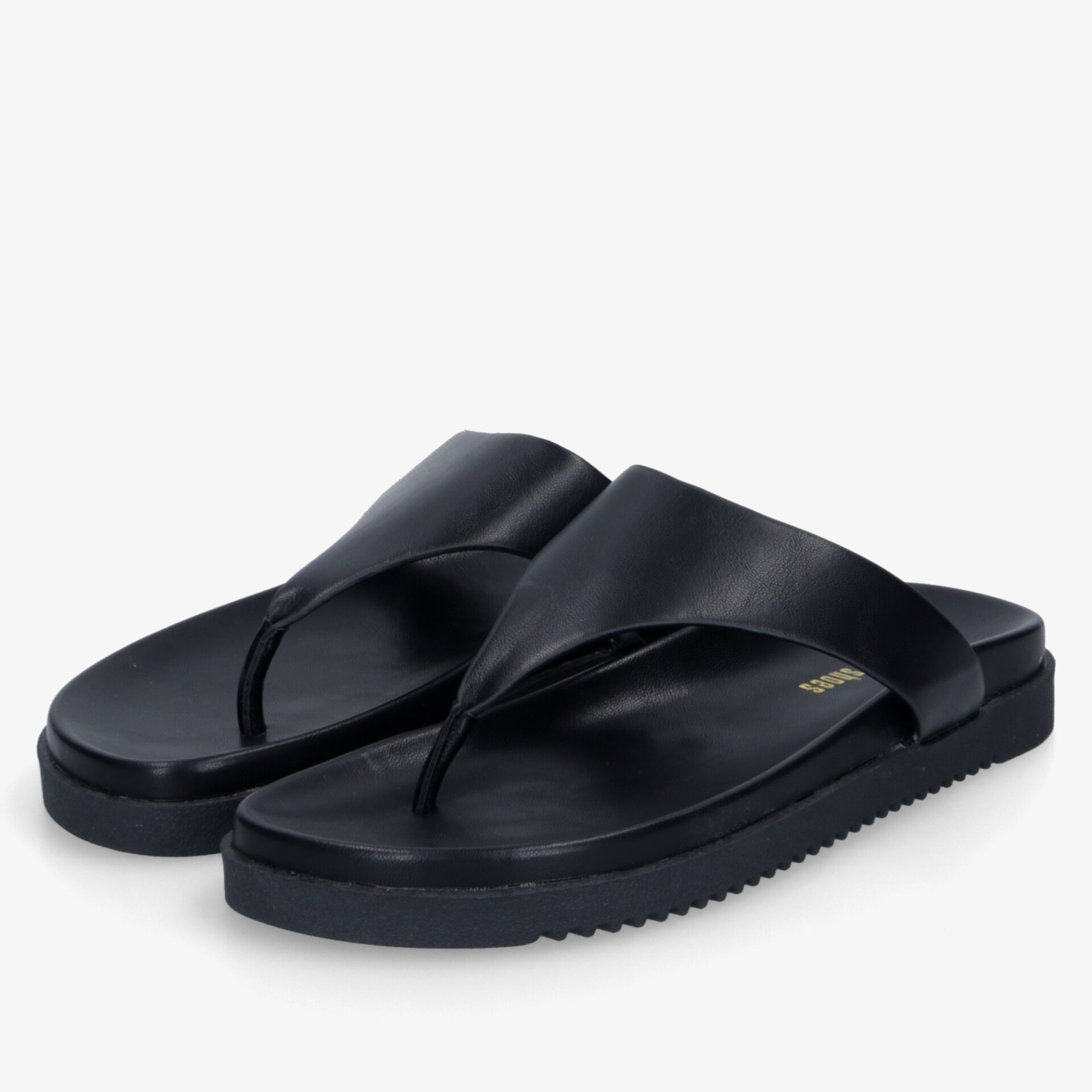 Schwarze Sandalen mit bequemer Sohle und modernem Design, ideal für komfortables Tragen