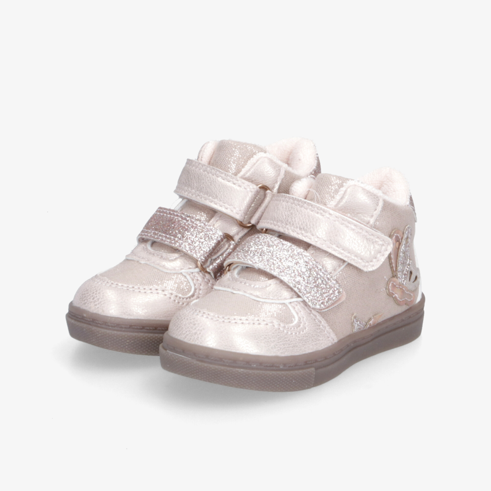 Stylisches Paar glänzender Sneaker mit Klettverschluss, weicher Sohle und modernem Design für hohen Tragekomfort