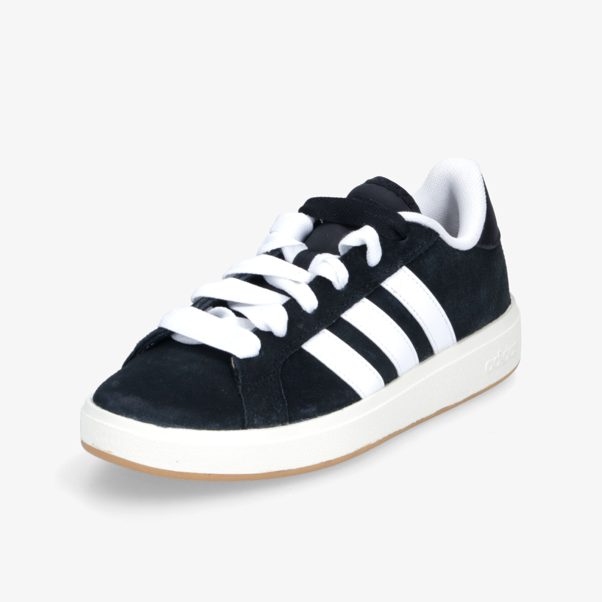 Schwarzer Sneaker mit weißen Streifen, komfortabel und robust für vielseitigen Einsatz und sportlichen Look