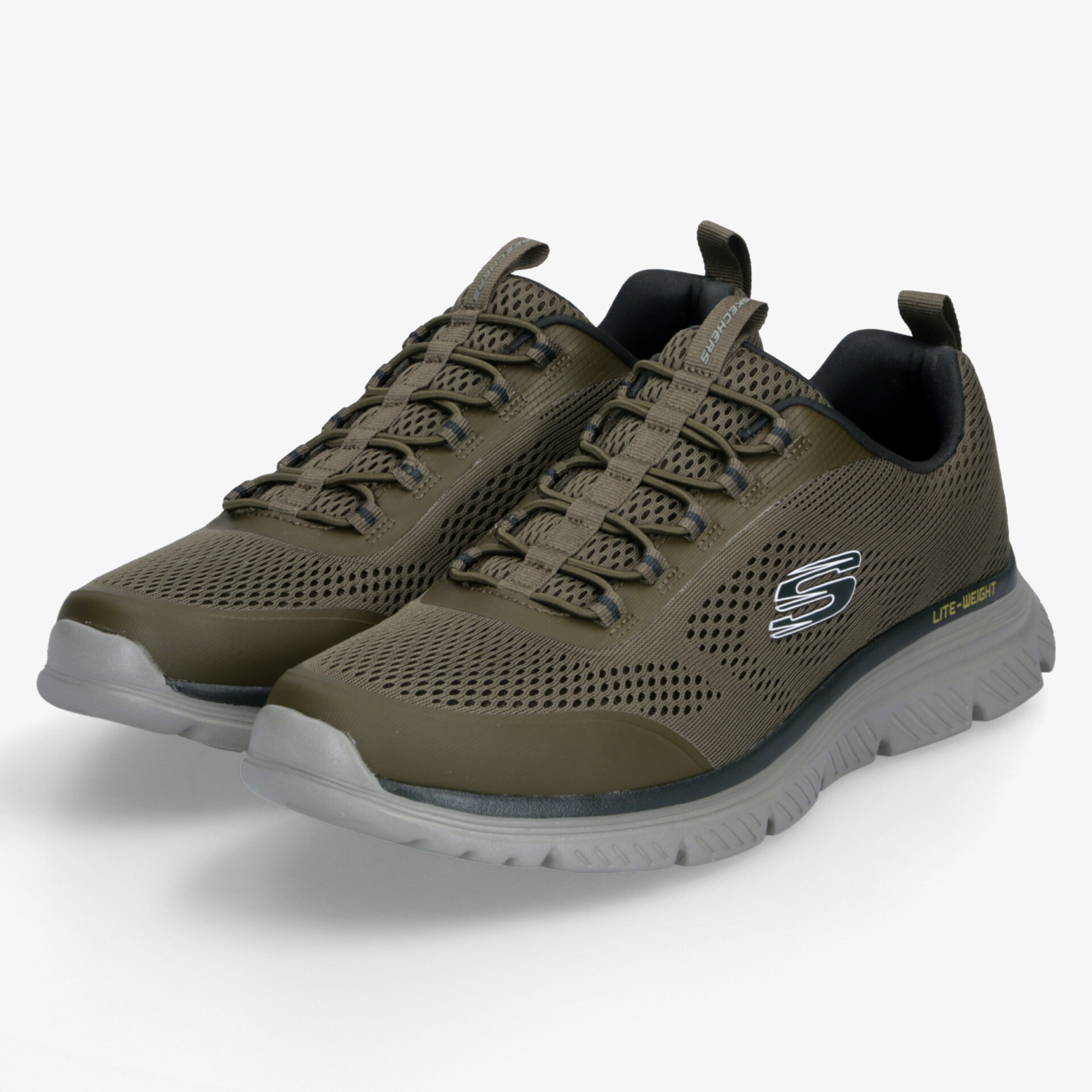 Bequeme olivgrüne Sneaker mit atmungsaktivem Material und rutschfester Sohle, ideal für aktiven Alltag