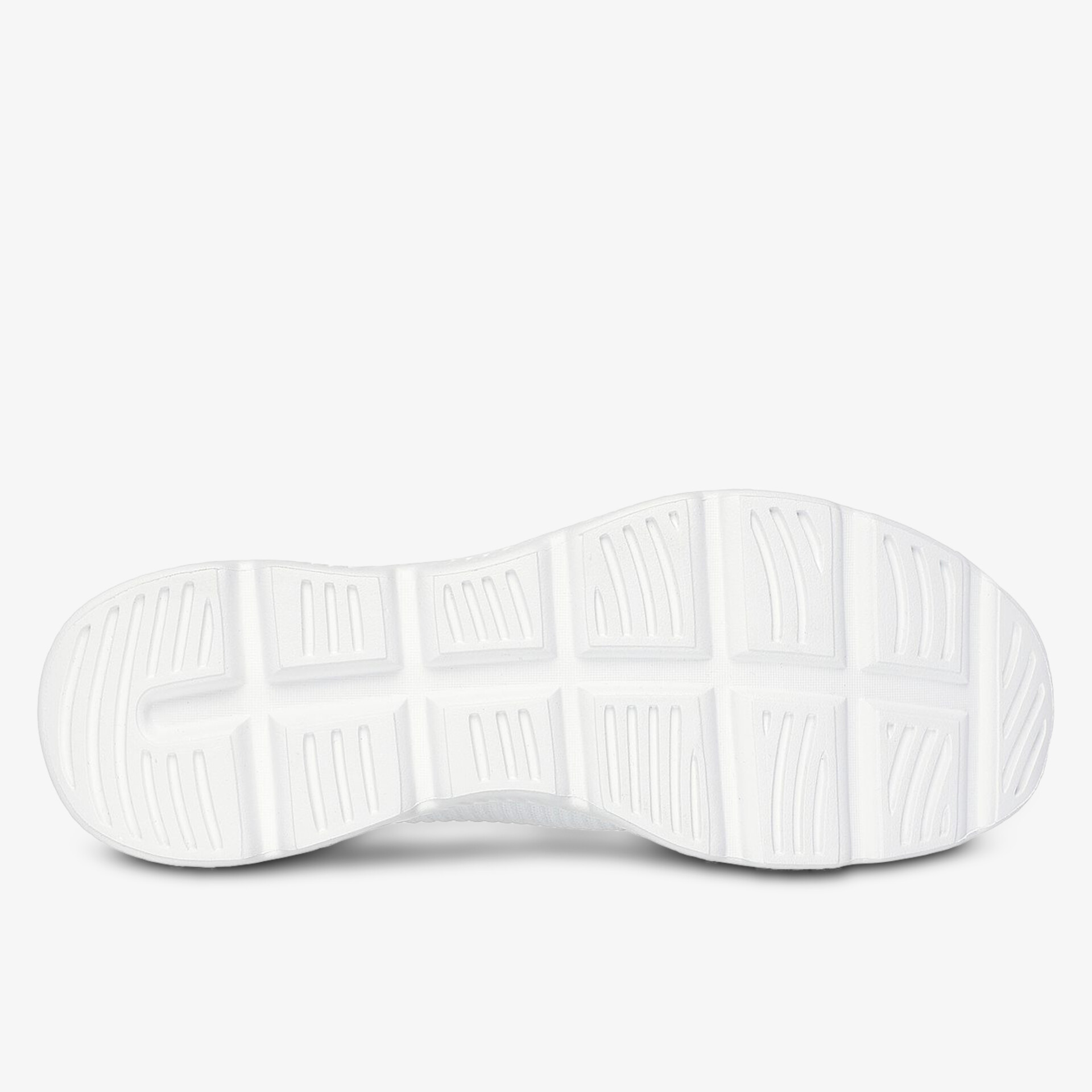 Weiße Sohle mit rutschfestem Profil für optimalen Halt und Komfort