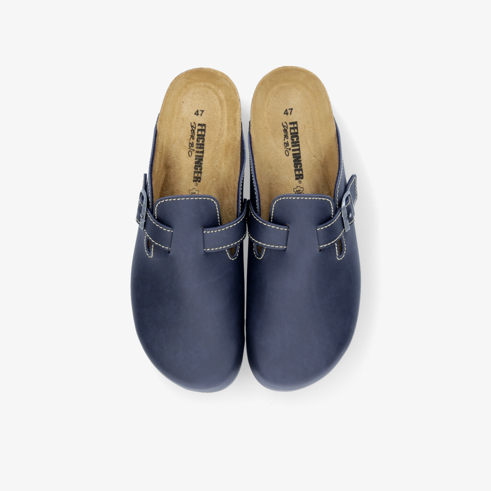 Blaue Lederschuhe mit robuster Sohle, ideal für bequemes und stilvolles Freizeitvergnügen.