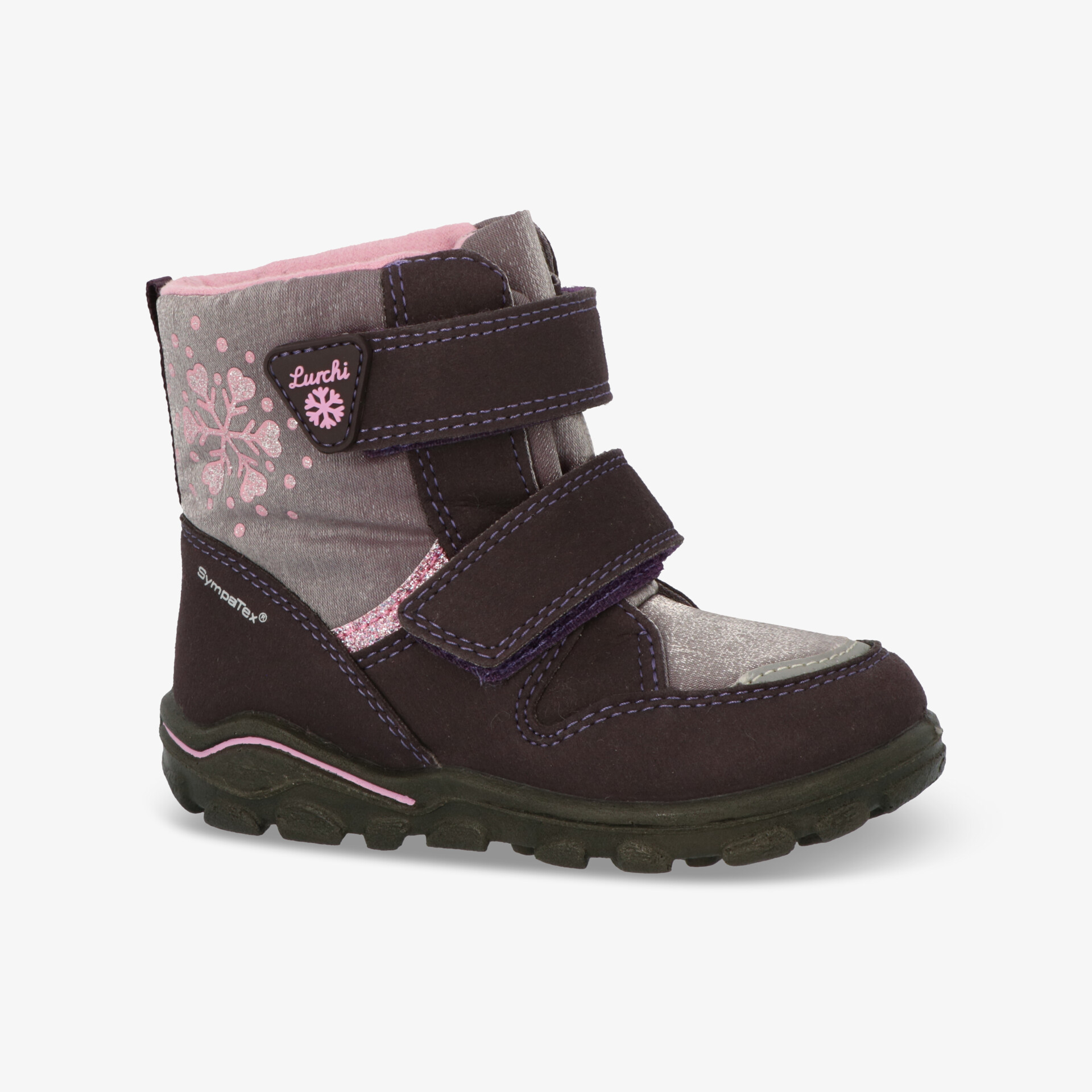 Warmer Winterstiefel mit robustem Klettverschluss, ideal für kalte und nasse Tage.