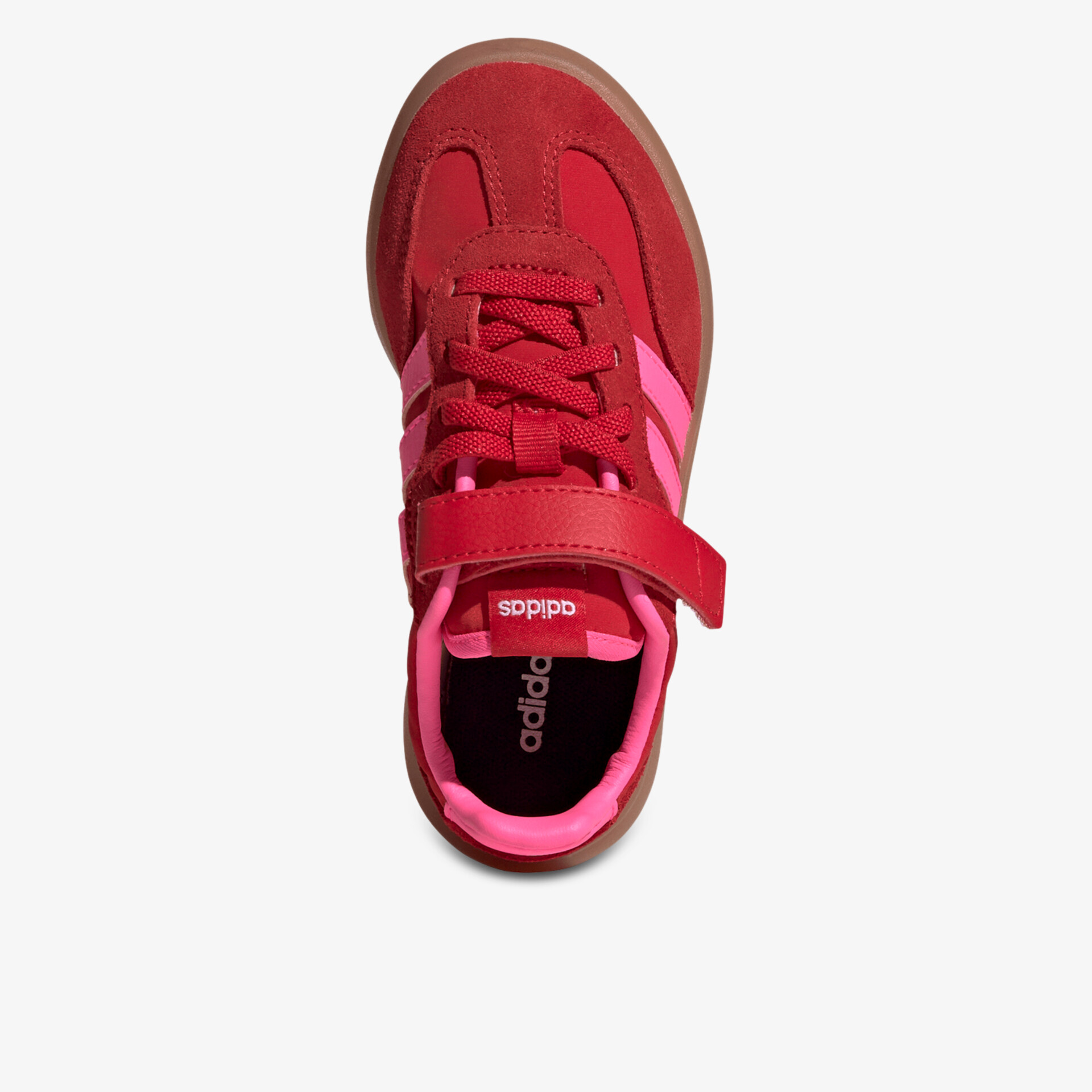 Rote Sportschuhe mit Klettverschluss und bequemer Passform, langlebig und atmungsaktiv, Draufsicht