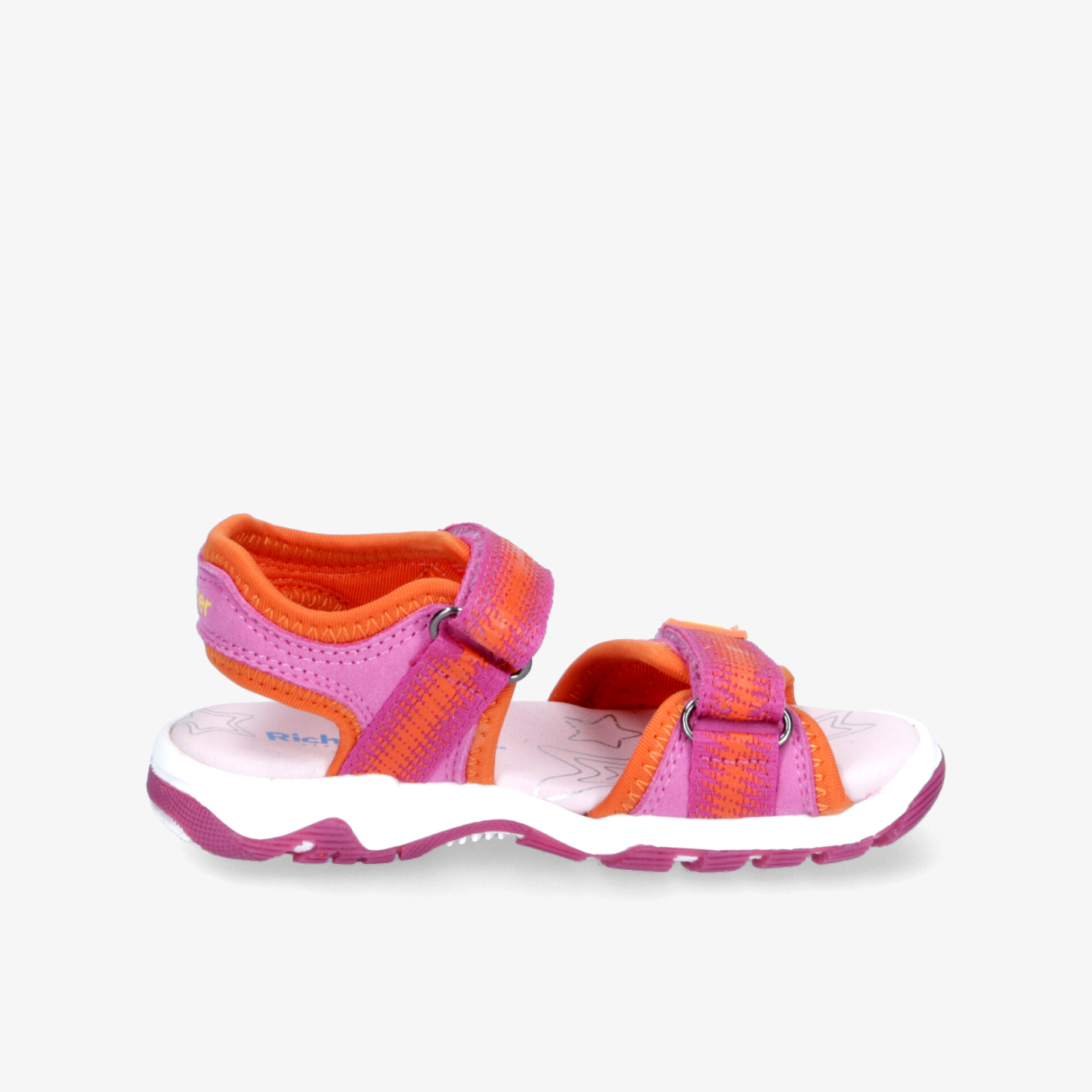 Leichte Sandale mit verstellbaren Klettverschlüssen, atmungsaktiv und komfortabel, mit rutschfester flexibler Sohle