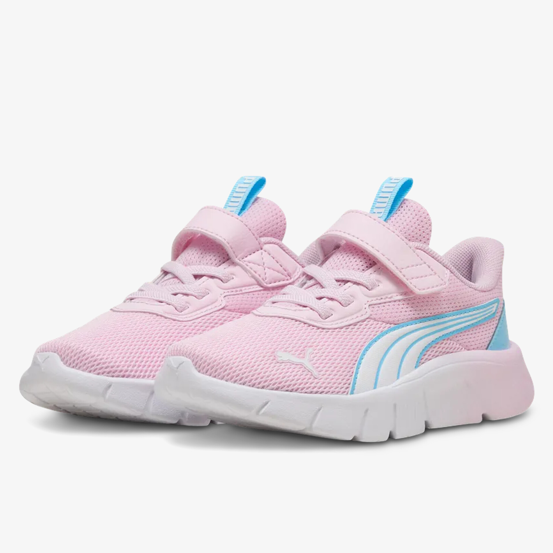 Leichte pinke Sneaker mit blauen Akzenten, flexible Laufsohle und bequemer Passform für ganztägigen Komfort