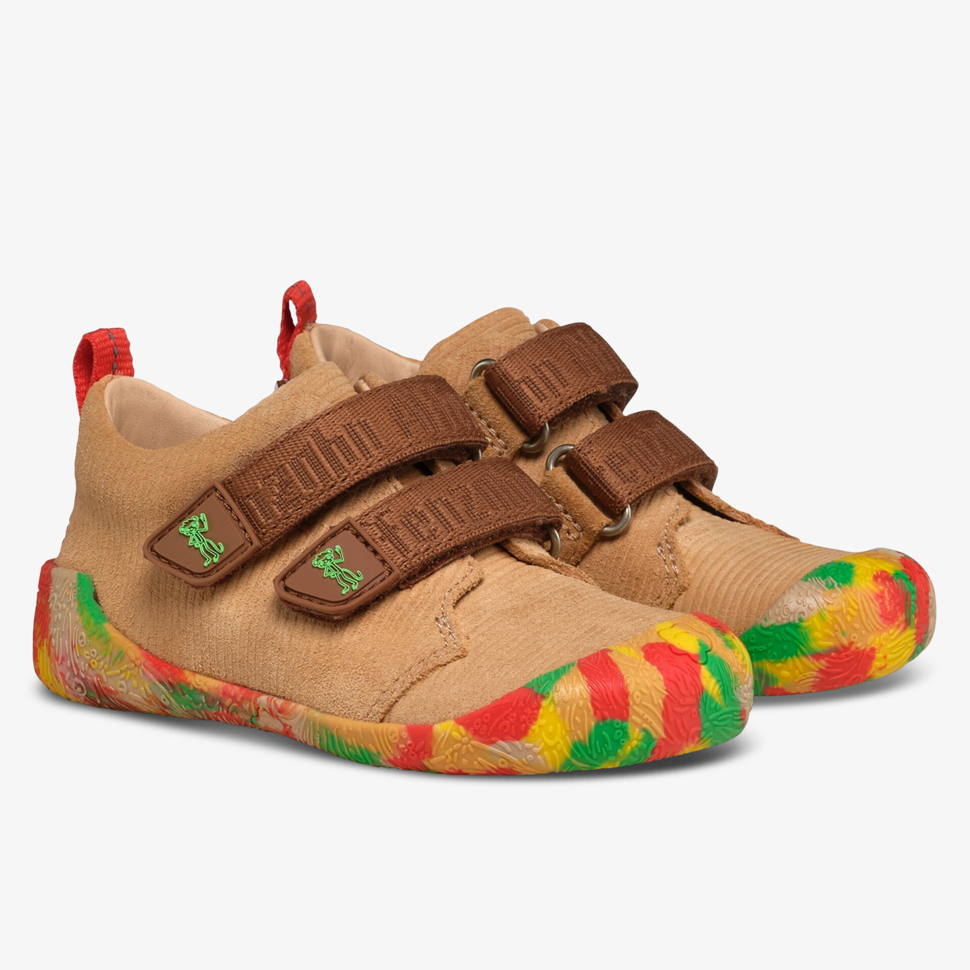 Bequeme Schuhe mit flexiblem Material und Klettverschluss, rutschfeste Sohle, farbenfrohes Design für leichten Tragekomfort