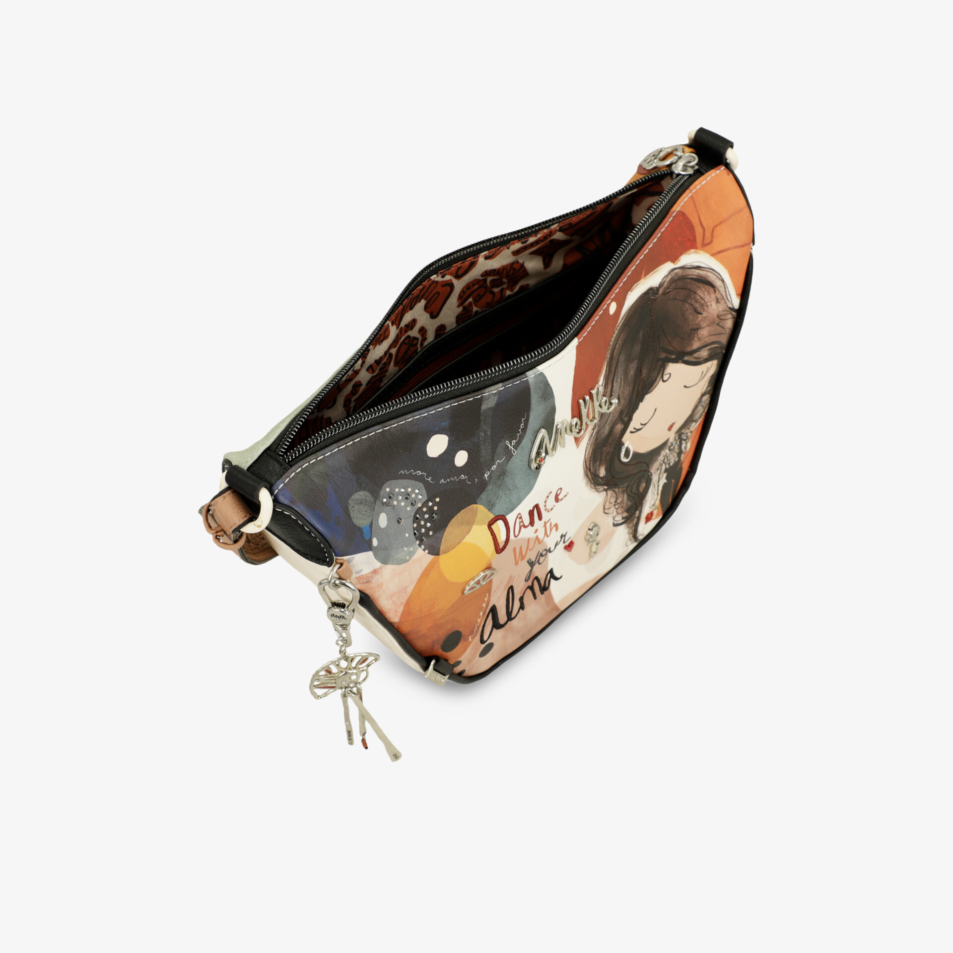 Modische und geräumige Tasche mit Reißverschluss, bunte Designs und praktische Handhabung für den Alltag