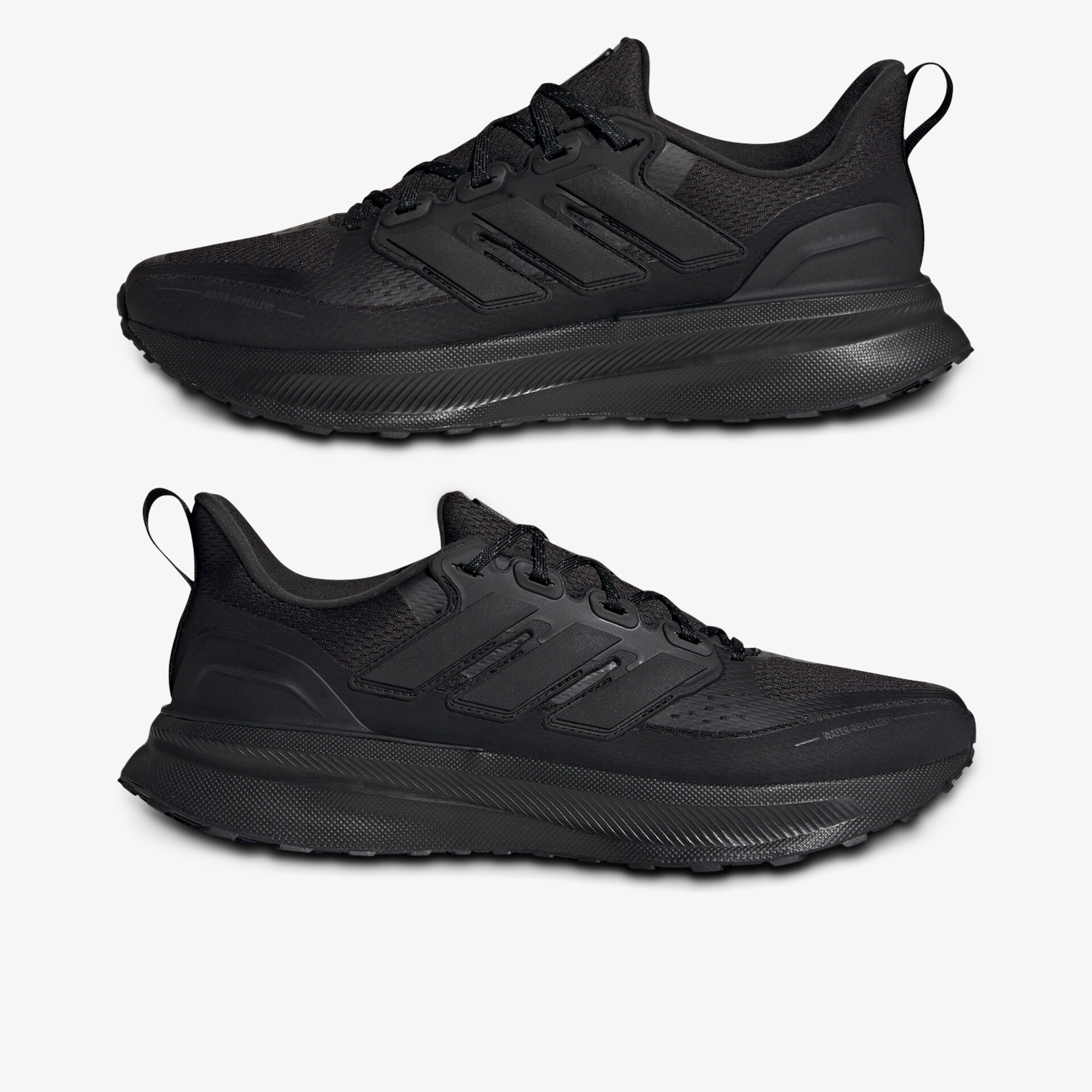 Leichter schwarzer Laufschuh mit atmungsaktivem Material und komfortabler dämpfender Sohle