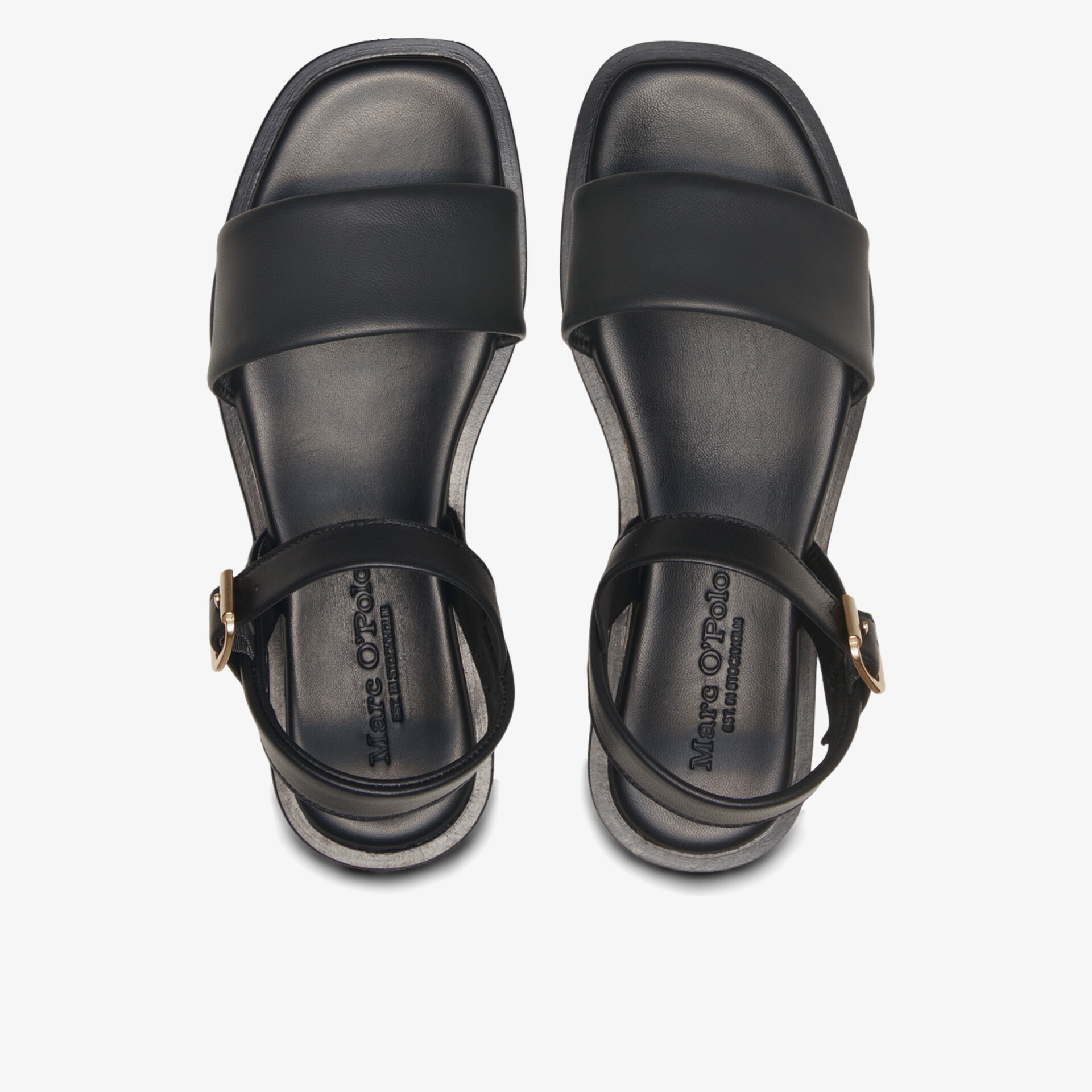 Bequeme schwarze Sandalen mit verstellbarem Verschluss und gepolsterter Sohle für angenehmen Tragekomfort