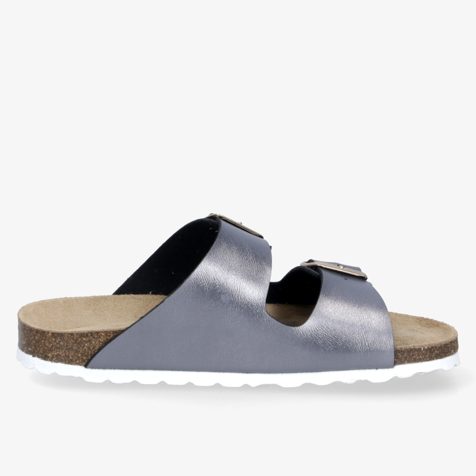 Seitliche Aufnahme einer komfortablen leichten Sandale mit verstellbaren Riemen und ergonomischem Fußbett