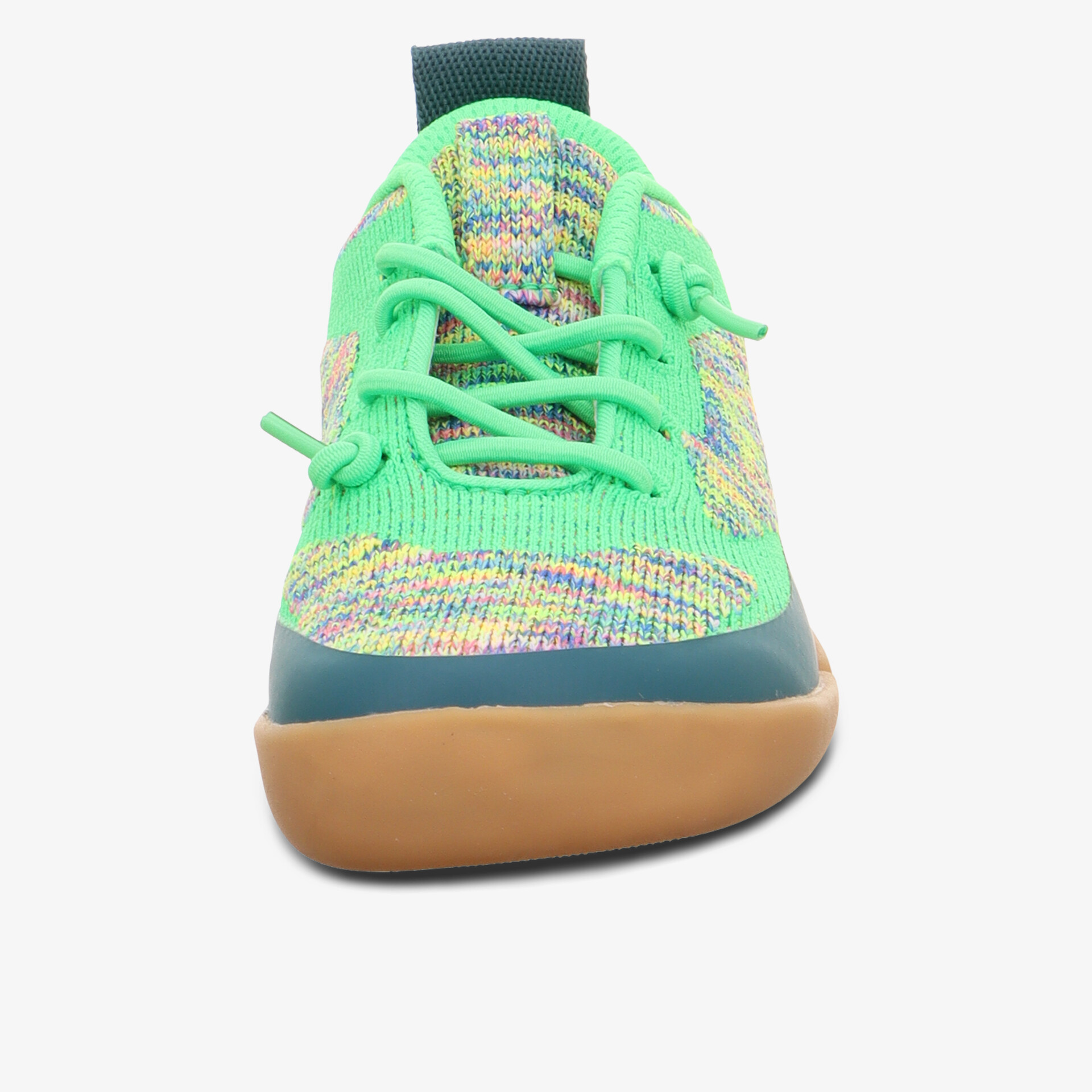 Leichter, atmungsaktiver Sneaker mit flexibler Sohle und modernem mehrfarbigem Design, frontale Ansicht