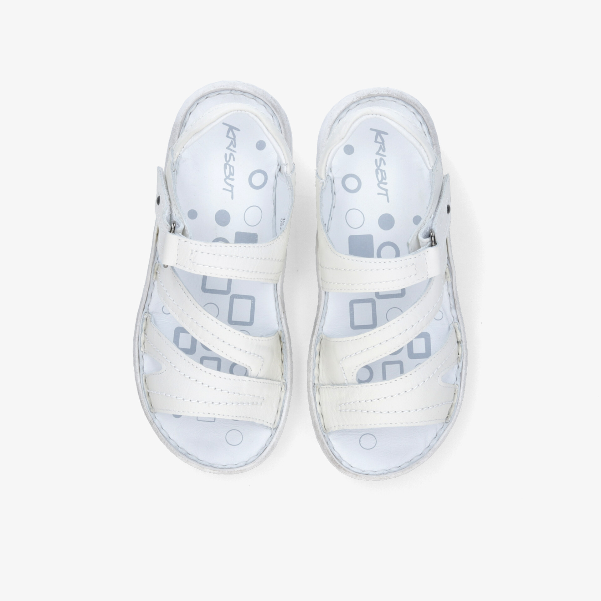 Leichte weiße Sandalen mit verstellbaren Klettverschlüssen und rutschfester Sohle, ideal für komfortablen Sommer-Tag