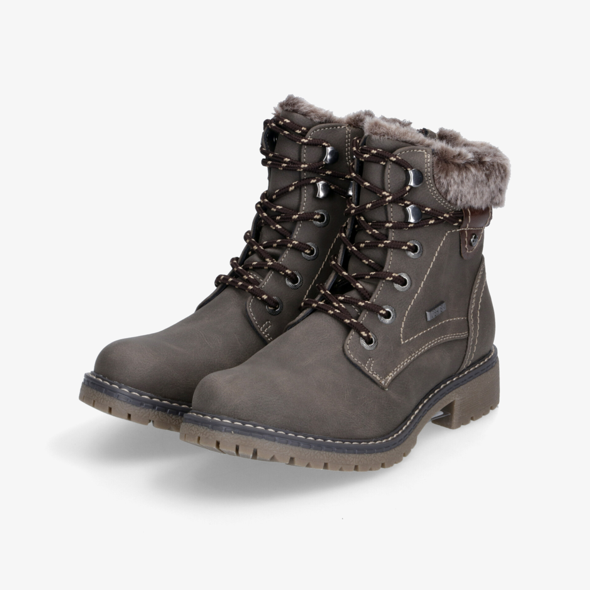 Robuste, warme Winterstiefel mit gepolstertem Fellkragen, stabiler rutschfester Sohle und praktischer Schnürung