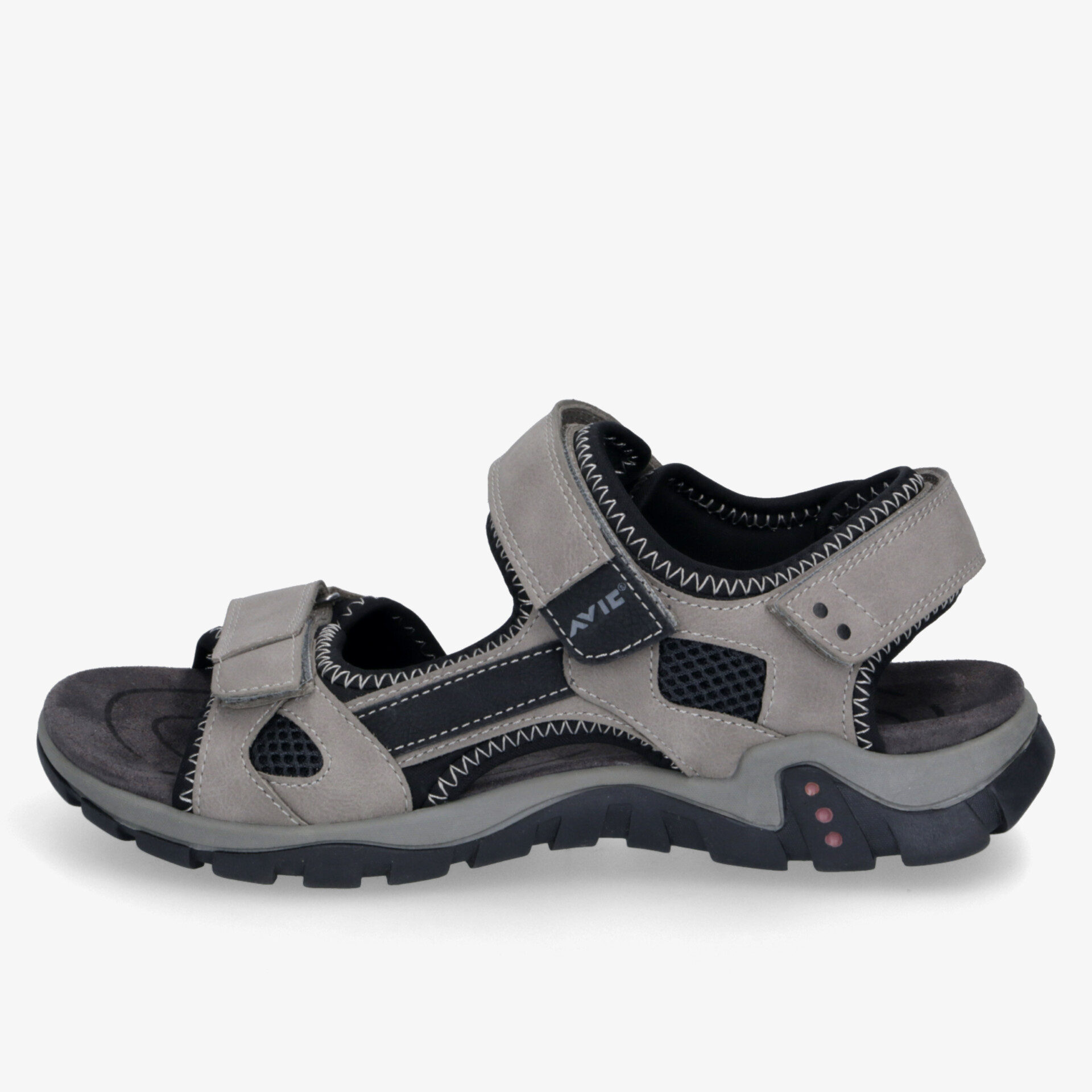 Bequeme, strapazierfähige Sandale mit Klettverschluss und gepolstertem Fußbett für vielseitigen Gebrauch.