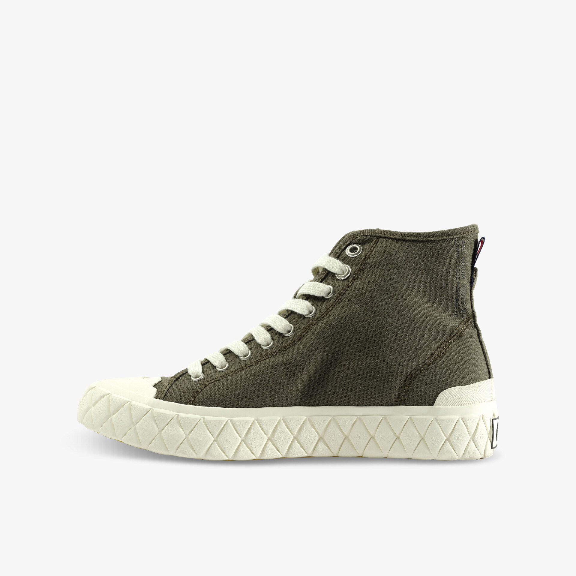 Moderner olivgrüner Sneaker mit weißer Sohle und klassischem Design für vielseitige Outfits.