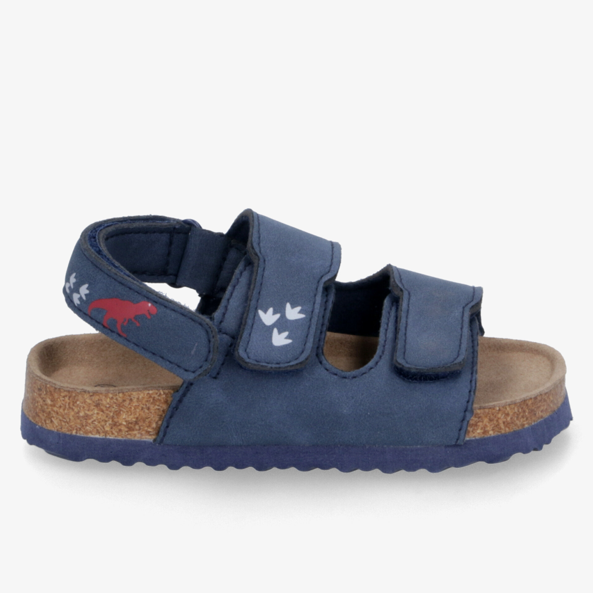 Komfortable blaue Sandale mit weichem Fußbett und verstellbaren Klettverschlüssen, ideal für warme Tage