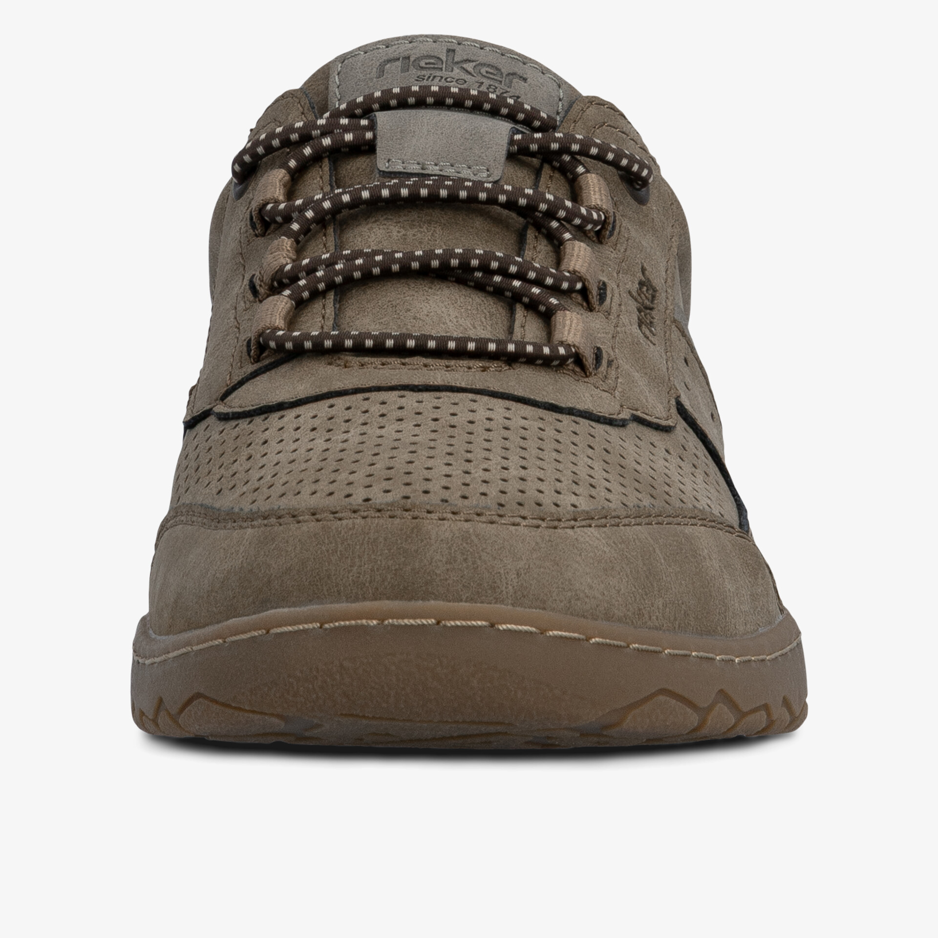 Robuster Schuh mit atmungsaktivem Material und rutschfester Sohle in Frontansicht