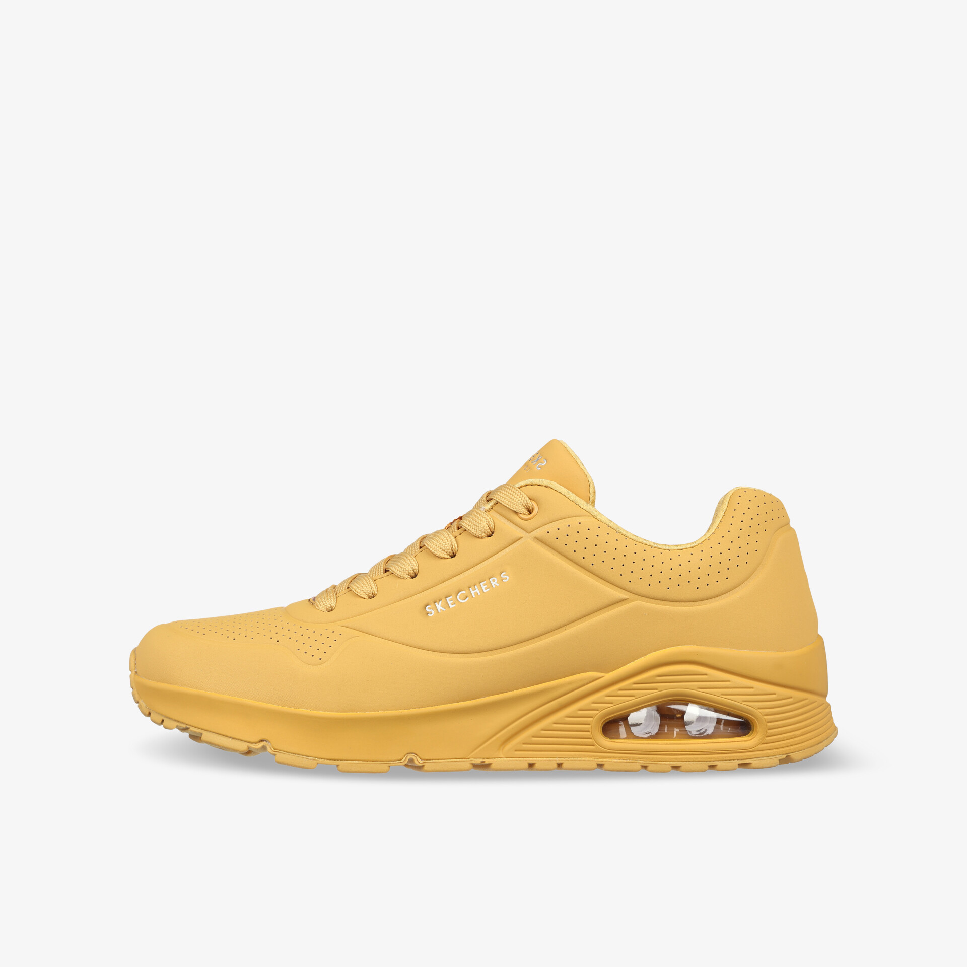 Sportlicher gelber Sneaker mit angenehmer Dämpfung und modernem Design für vielseitige Einsätze.