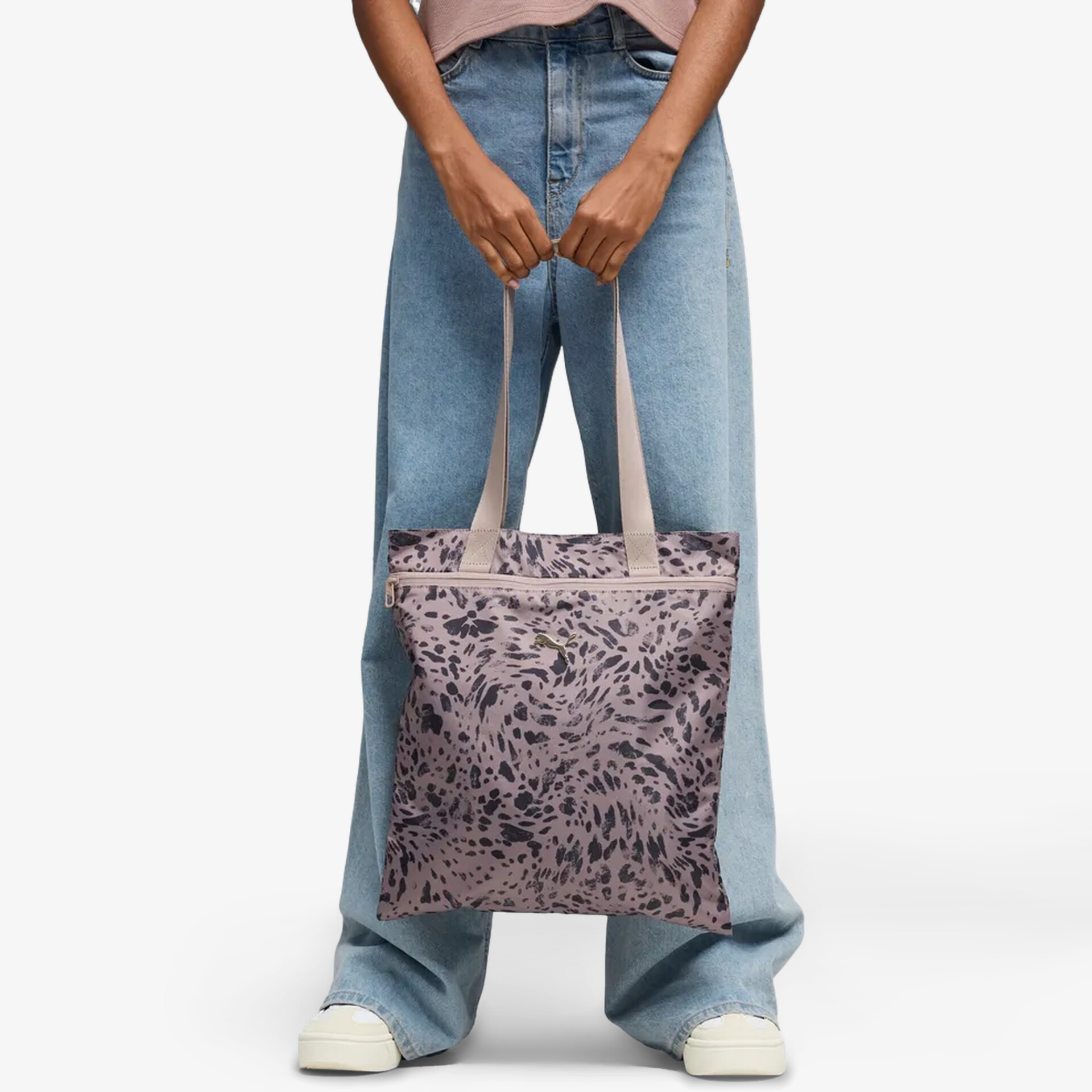 Stylisher Stoffbeutel mit floralen Muster, langlebig und geräumig, mit großzügigen Trägern