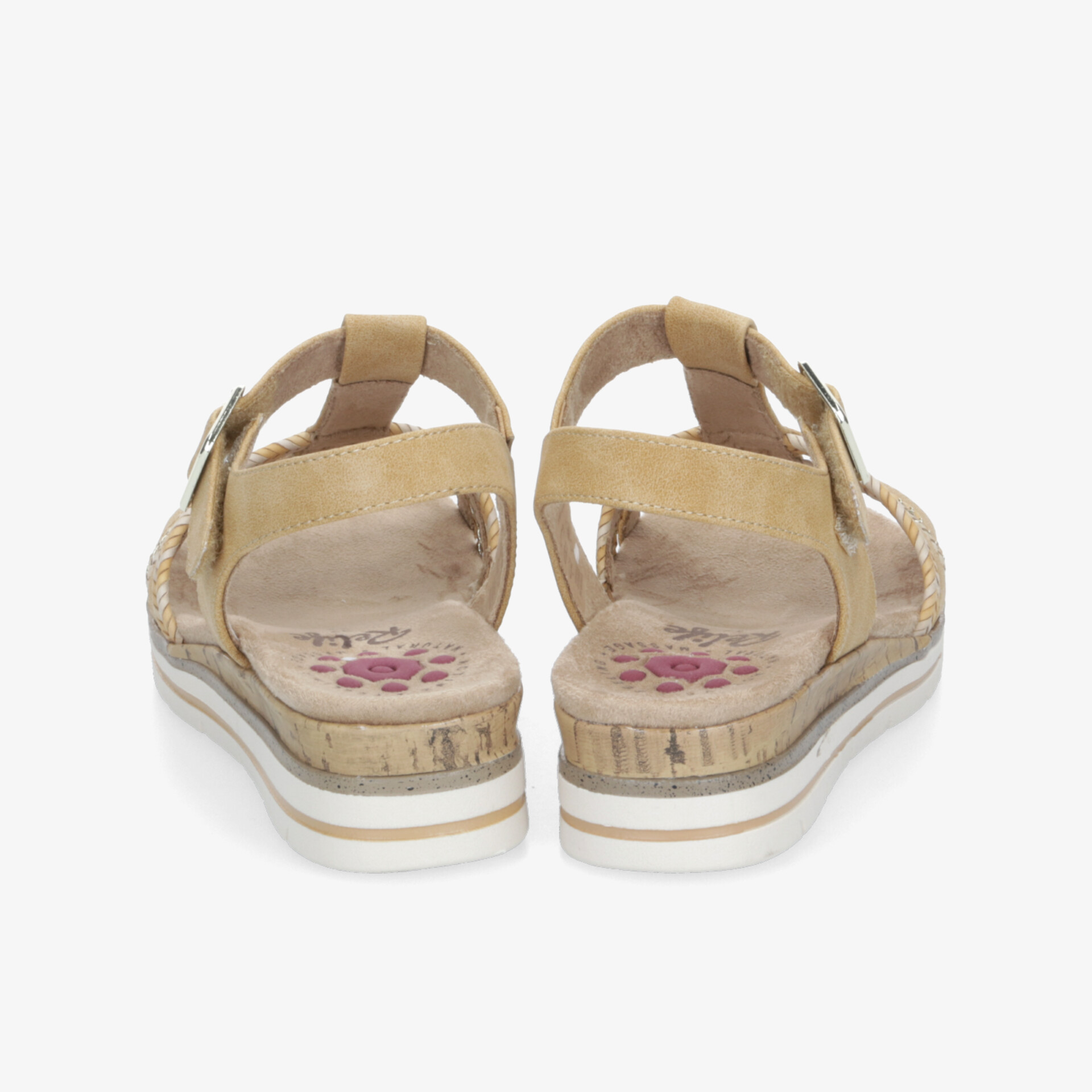 Bequeme Sandalen mit verstellbarem Riemen und gepolsterter Innensohle, stabile und leichte Sohle, Paar Rückansicht