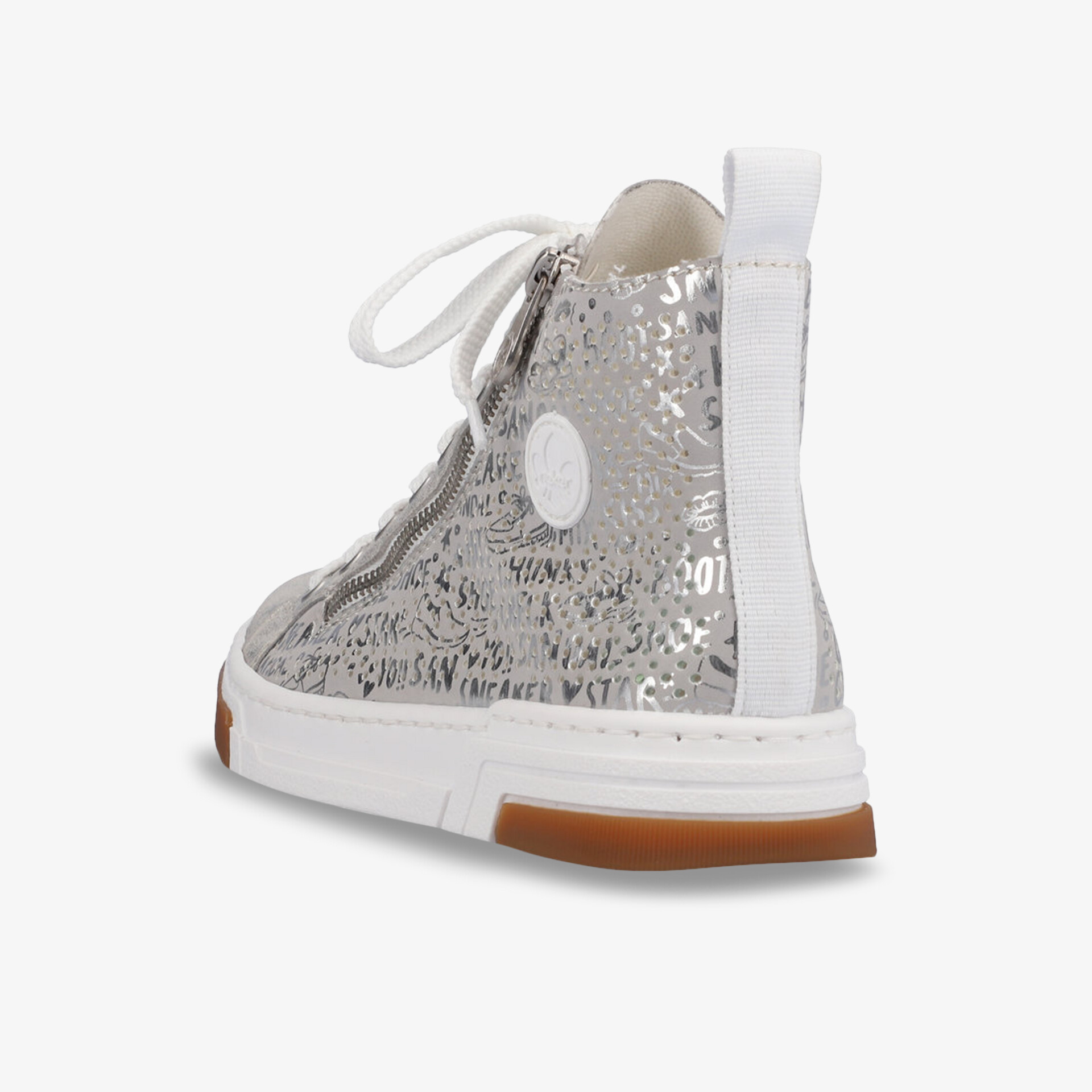 Moderner, glitzernder Sneaker mit bequemem Reißverschluss und stylischer, rutschfester Sohle.