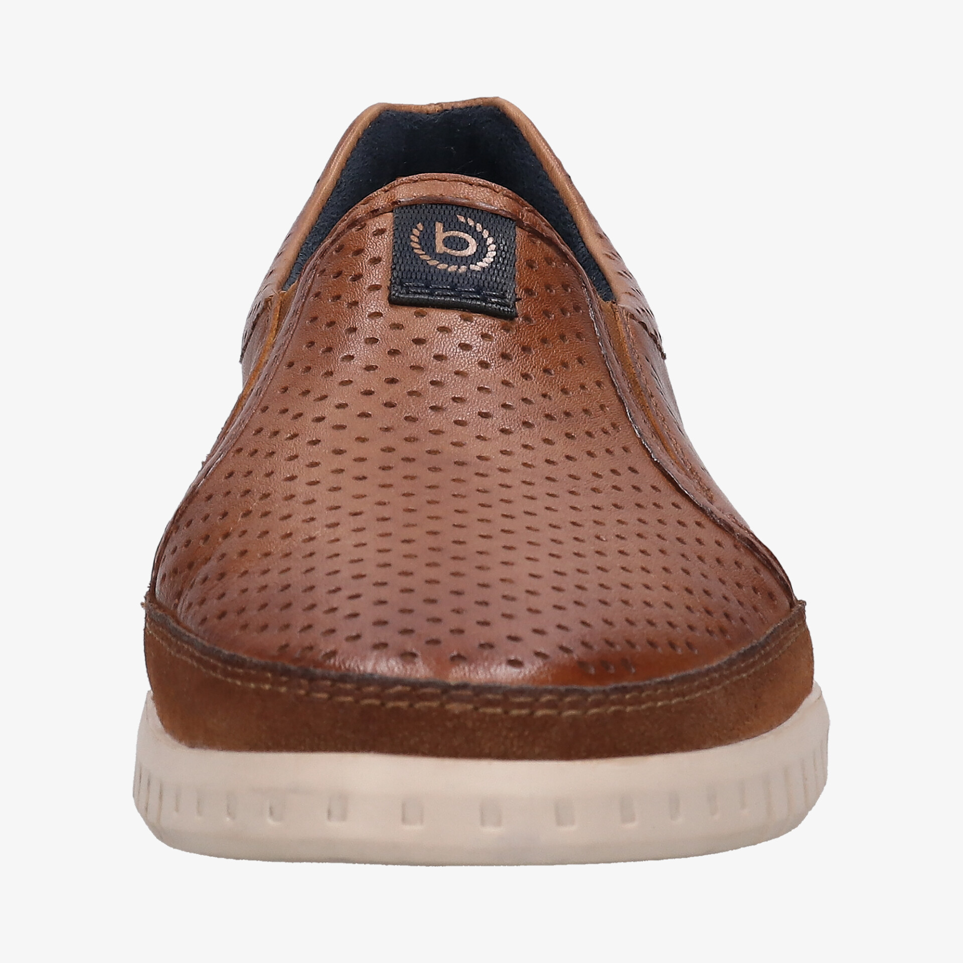 Leichter und bequemer Lederschuh mit atmungsaktivem Design und rutschfester Sohle, Frontansicht