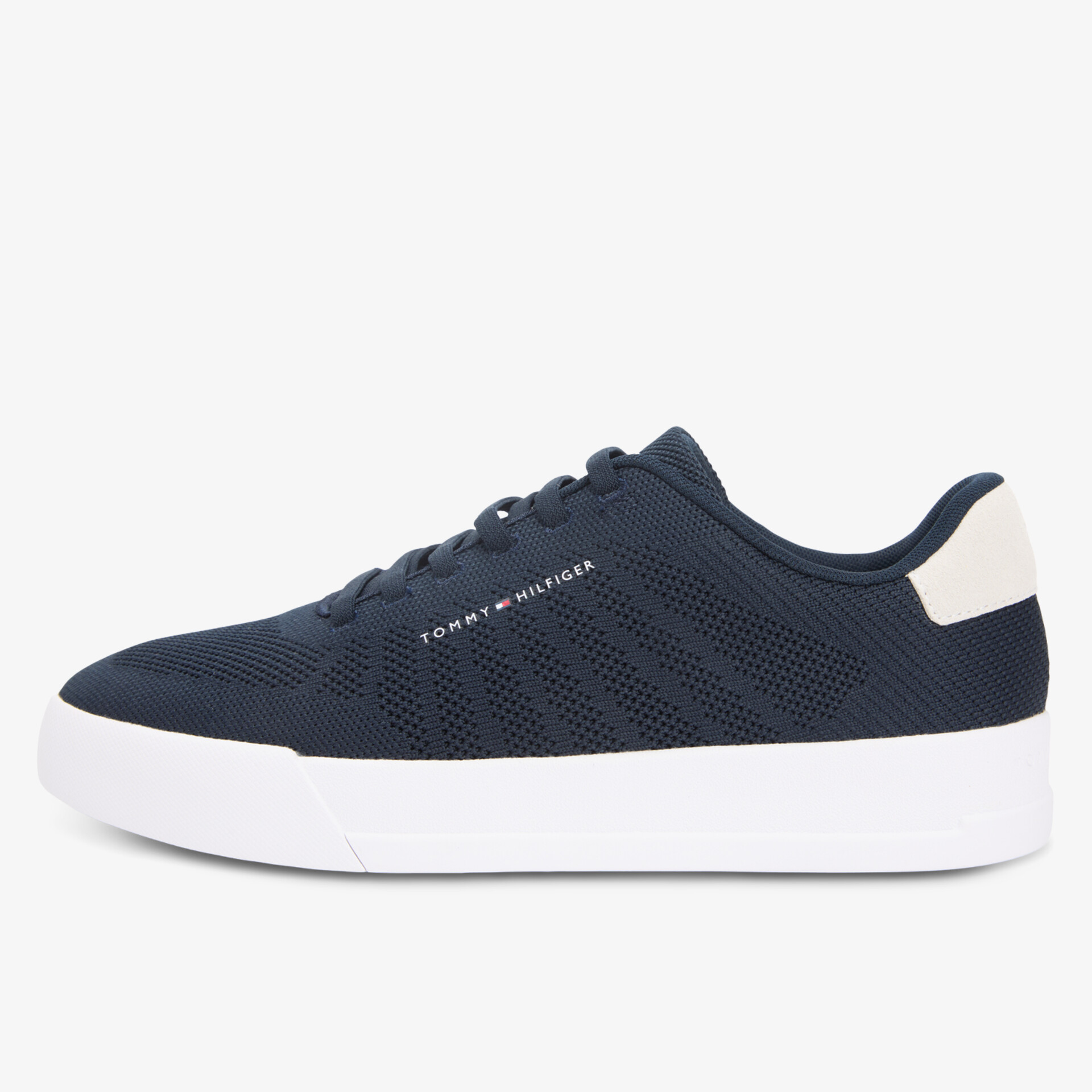 Eleganter Sneaker in Dunkelblau mit weißer Sohle, ideal für Alltag und Freizeit.