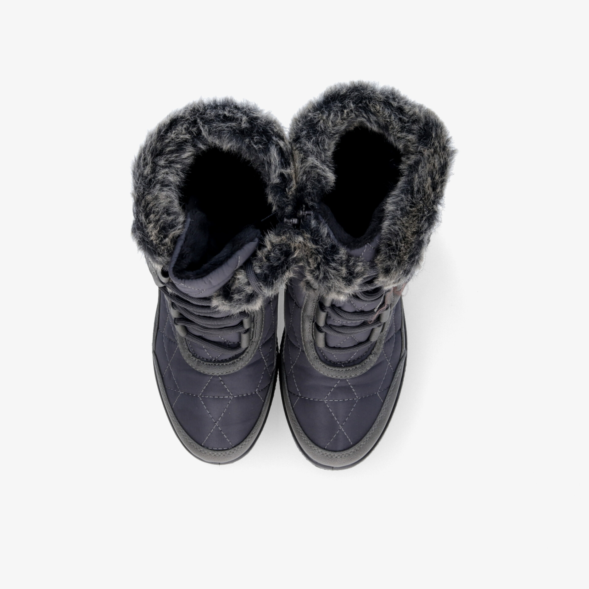 Warme gefütterte Schuhe mit weichem Fellkragen, wetterfest und komfortabel, ideal für kalte Tage