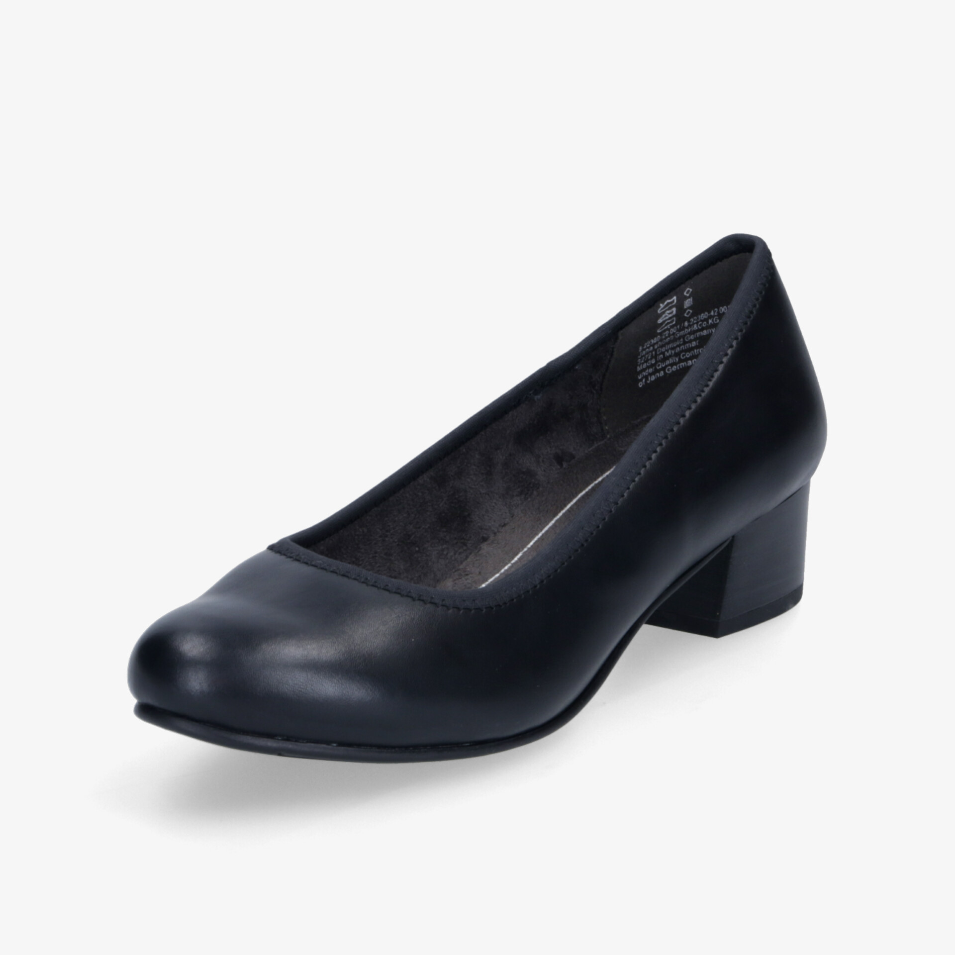 Eleganter schwarzer Pumps mit bequemem Blockabsatz für vielseitige Anlässe