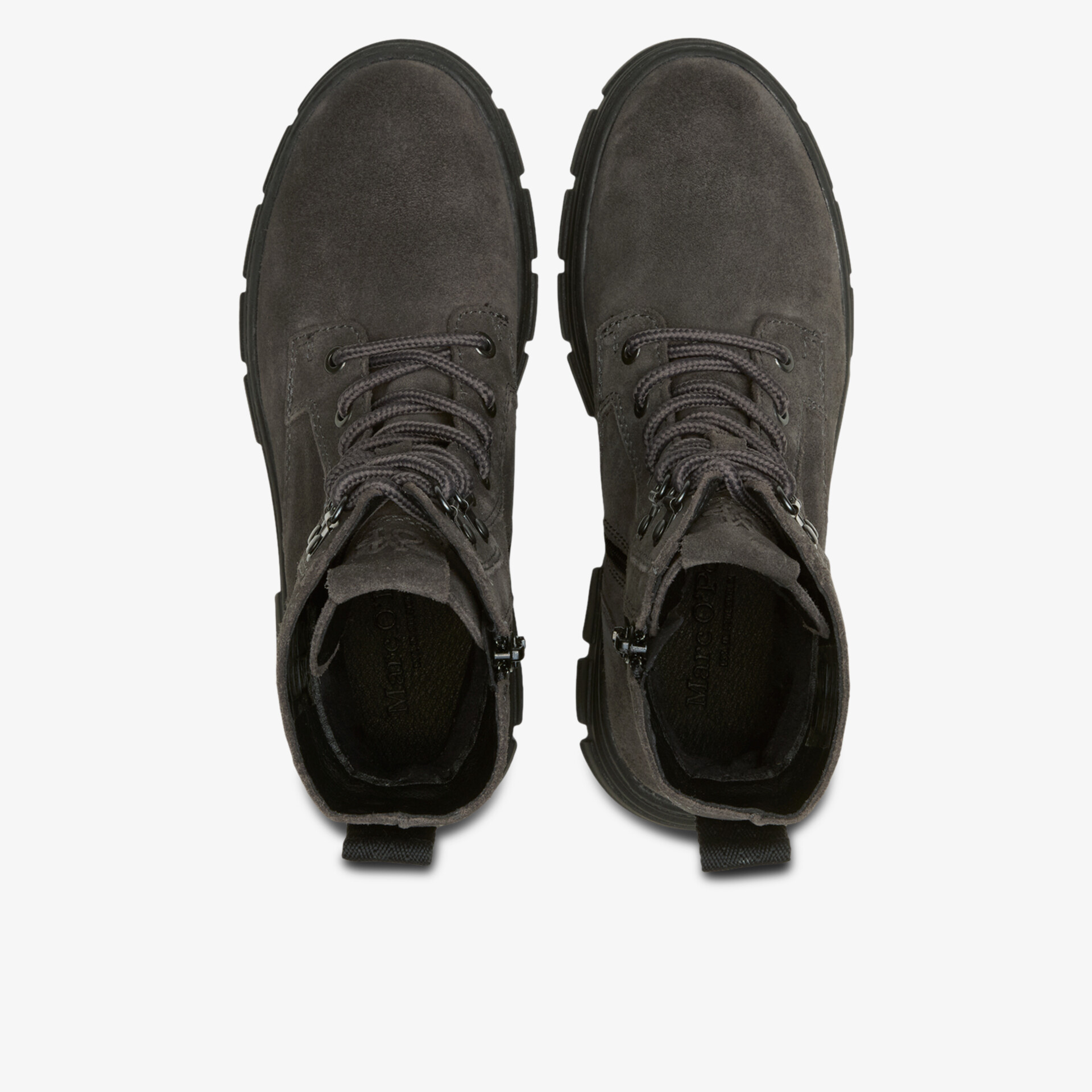 Robuste und komfortable Schnürstiefel mit rutschfester Sohle aus hochwertigem Material in dunkler Farbe