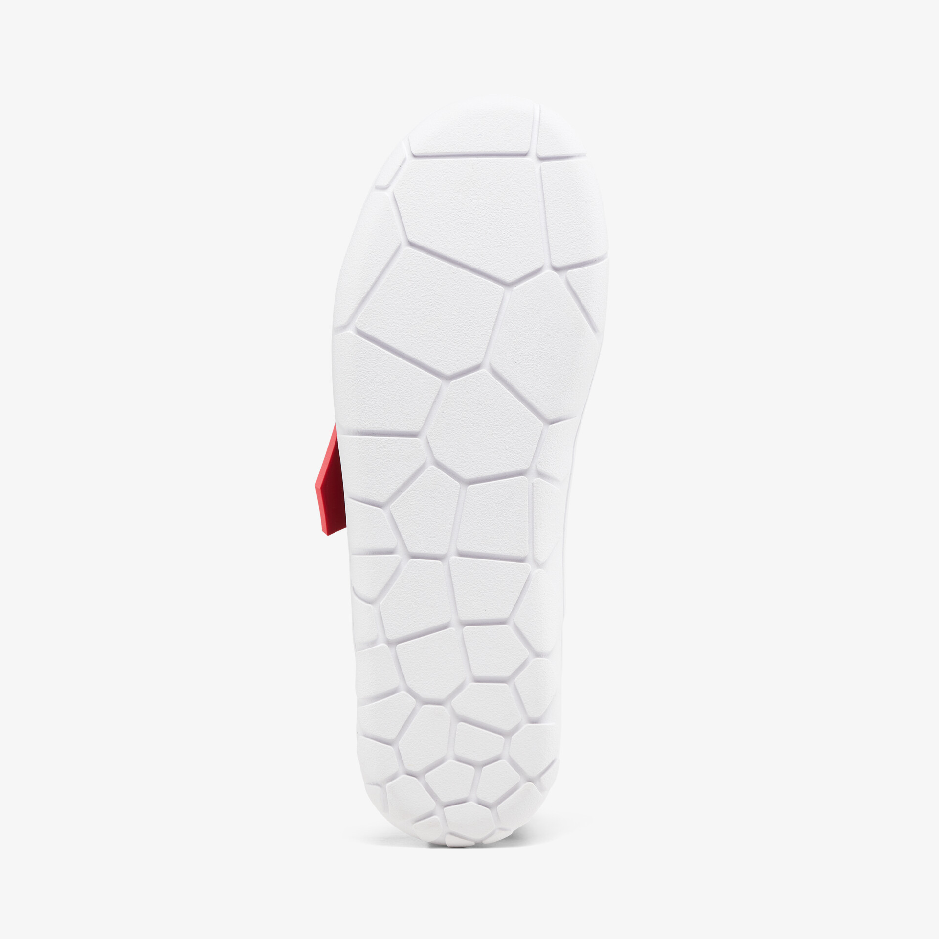 Weiße Schuhsohle mit flexiblem Profil für sicheren Halt und hohen Tragekomfort