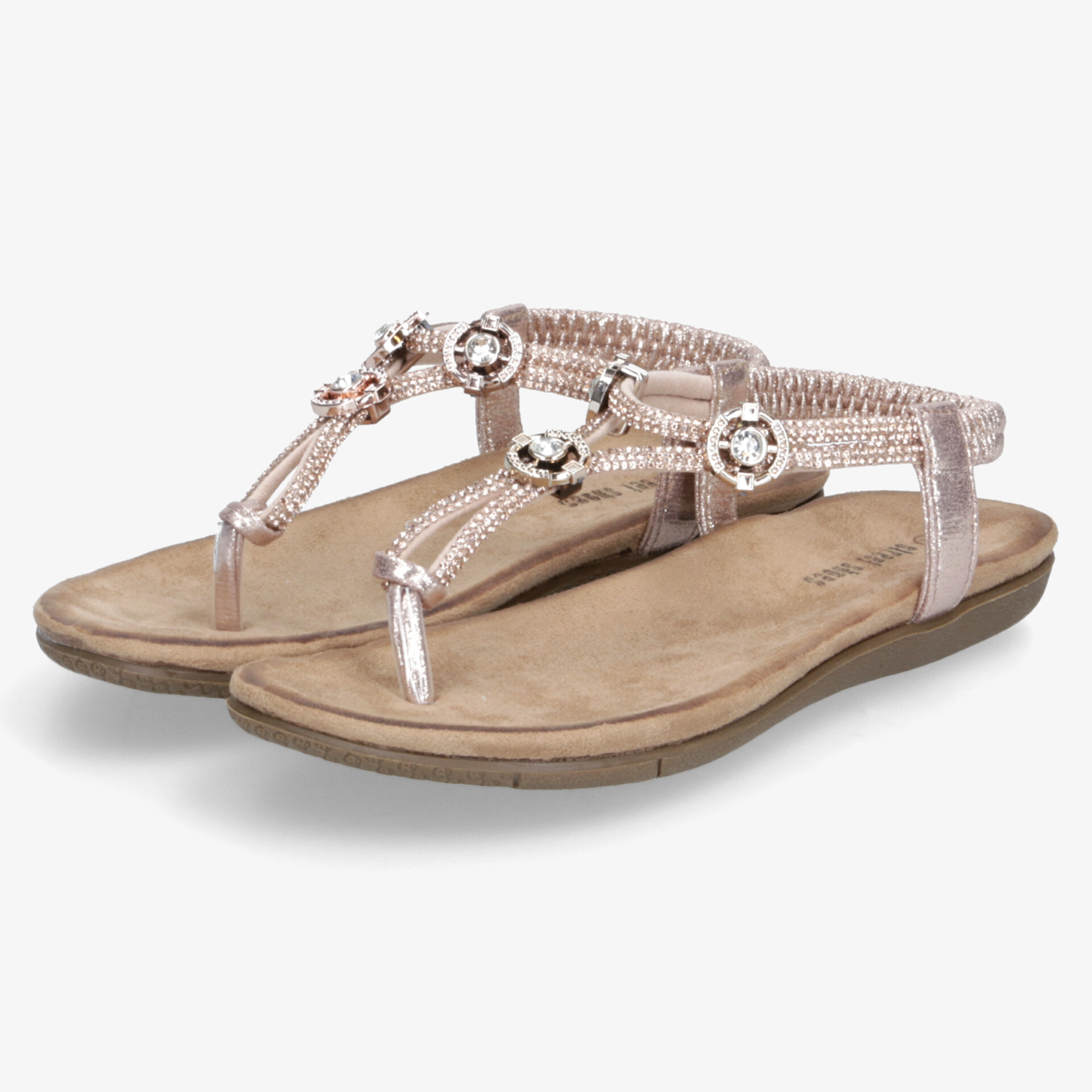 Leichte und bequeme Sandalen mit weichem Fußbett und funkelnden Strasssteinen als modisches Highlight
