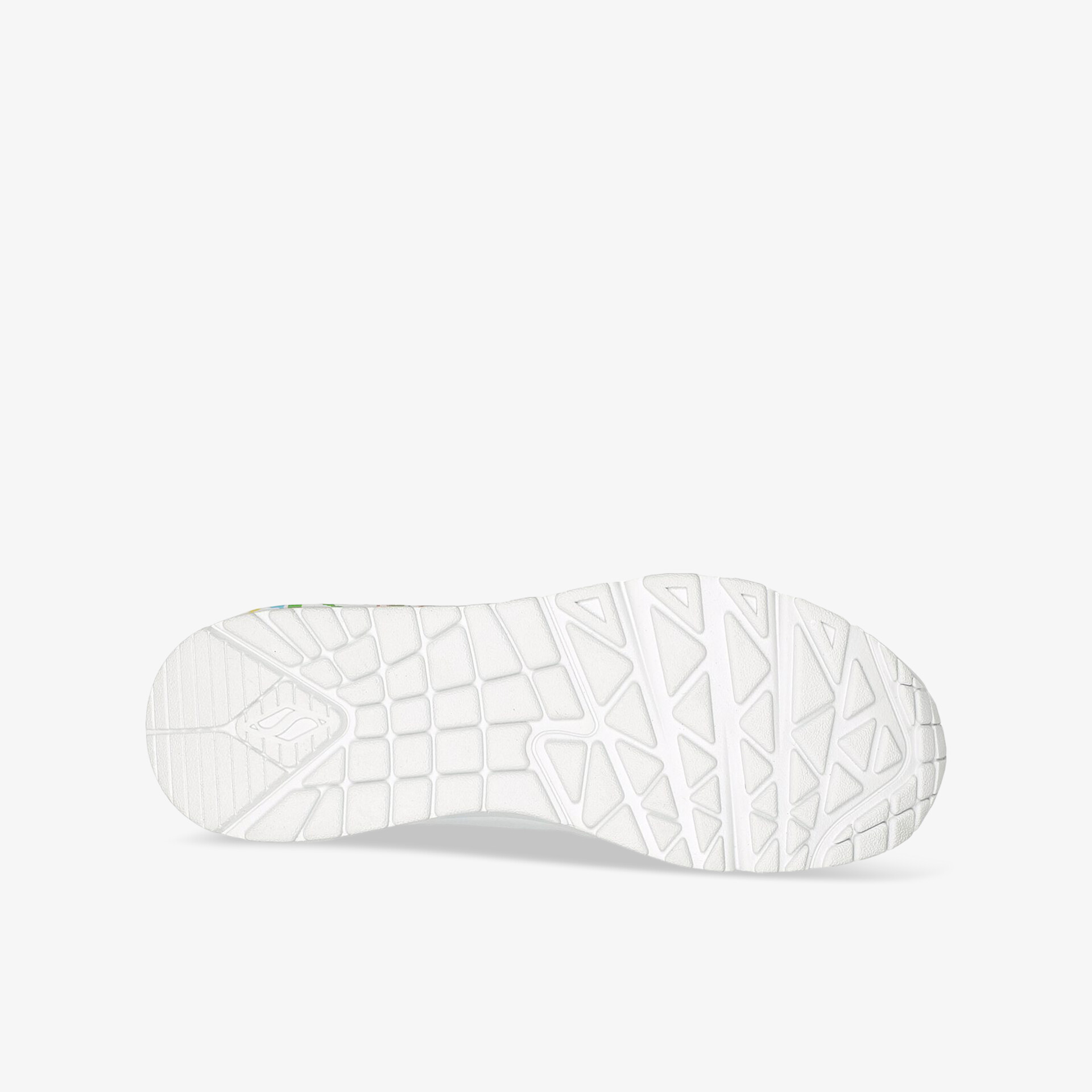 Weiße Schuhsohle mit rutschfestem Profil für sicheren Halt und flexiblem Laufkomfort, strapazierfähig und stabil