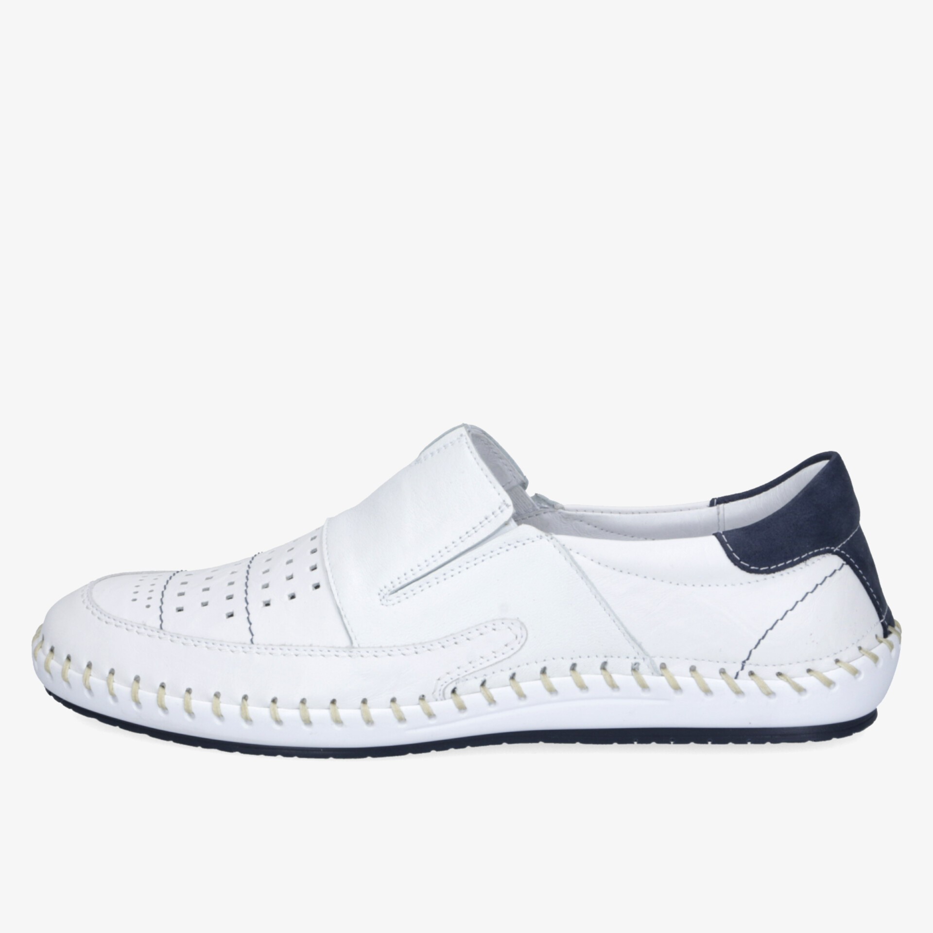 Weißer leichter Leder-Slipper mit flexibler Sohle und bequemem Design, ideal für täglichen Komfort und stilvolle Auftritte