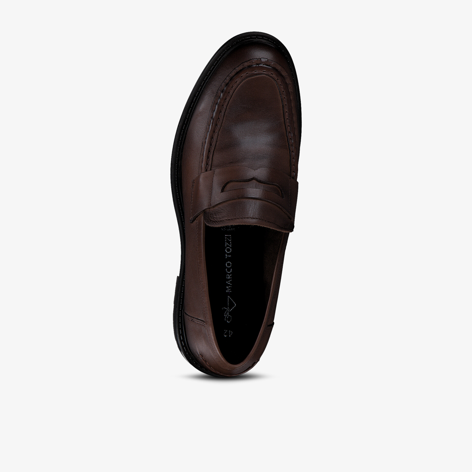 Eleganter brauner Leder-Loafer in klassischem Design, komfortabel und vielseitig passend.