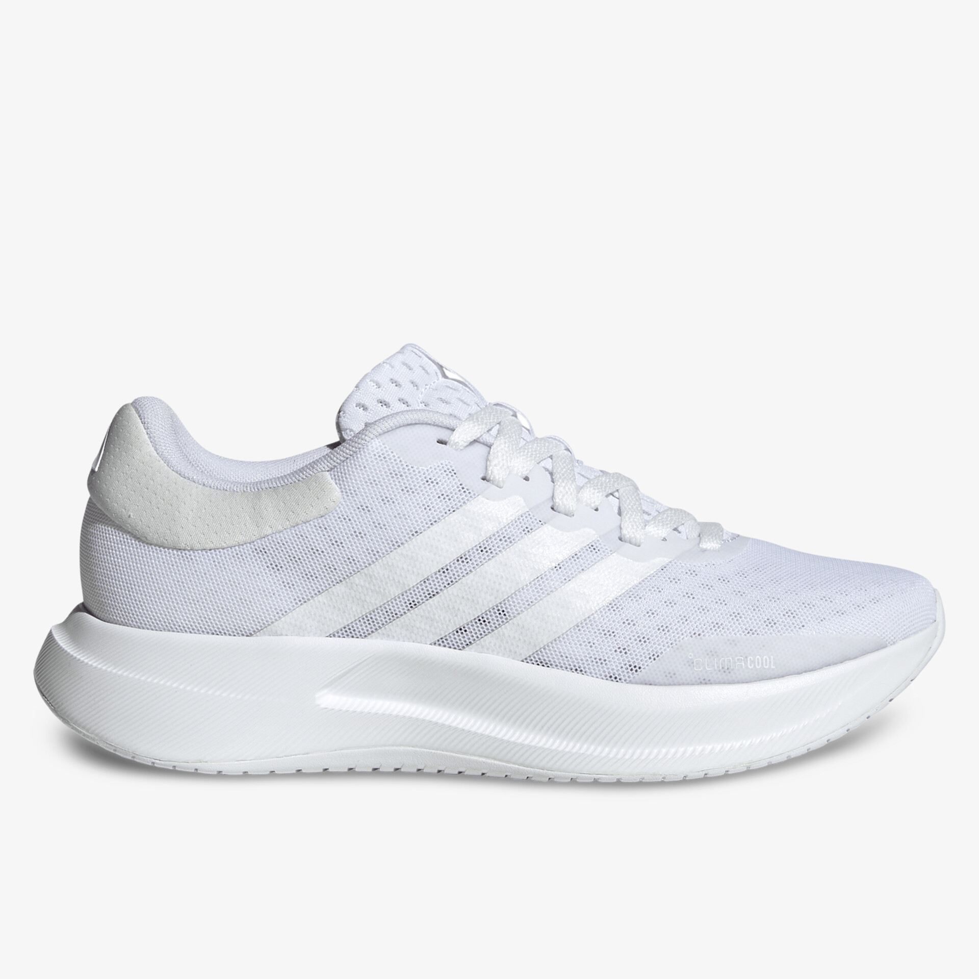 Weißer leichter Sneaker mit atmungsaktivem Material und flexibler Sohle, sportliches Design für Alltag