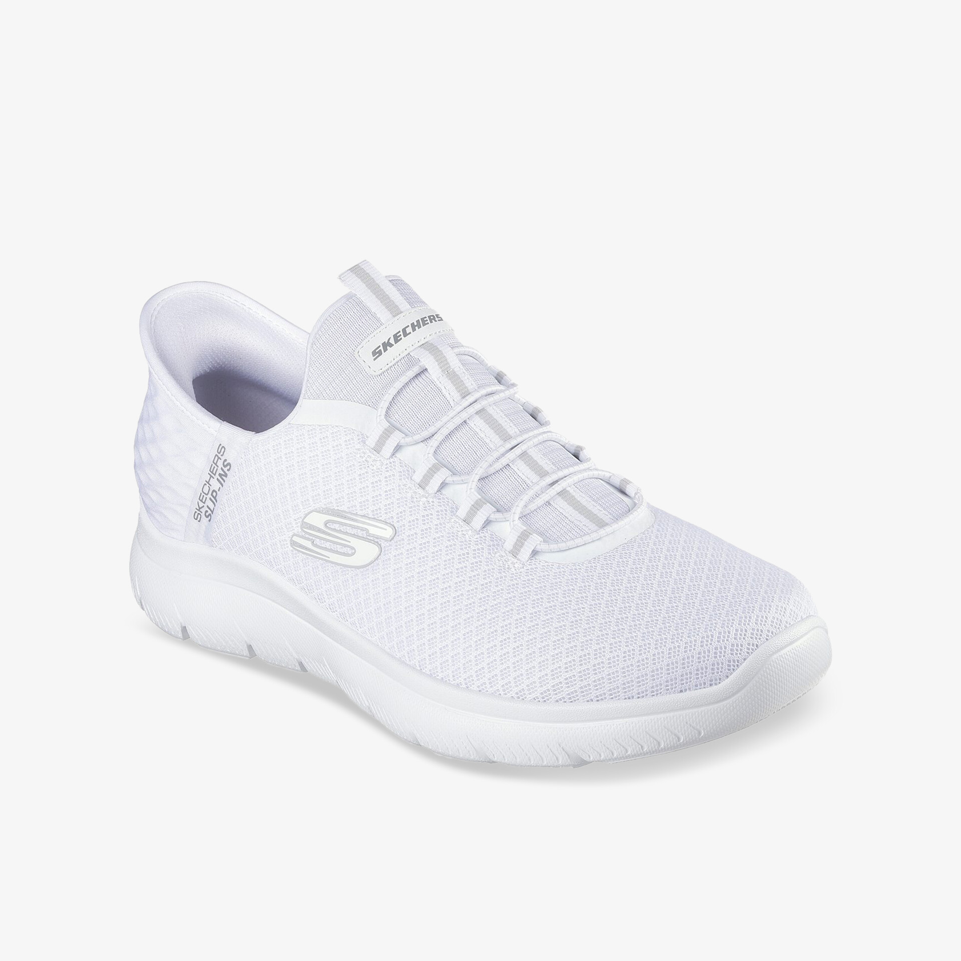 Weißer leichter Sneaker aus atmungsaktivem Material mit komfortabler Passform und sportlichem Design, flexibel und rutschfest