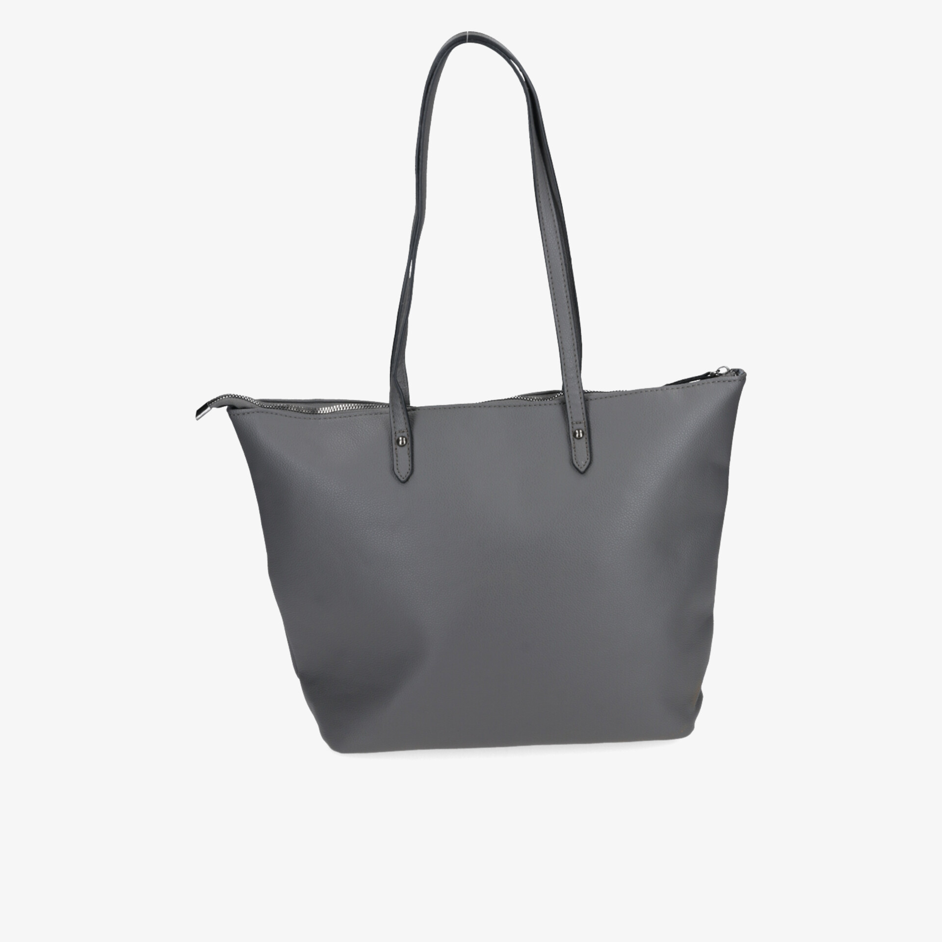 Geräumige graue Shopper-Tasche mit robustem Material und praktischen Henkel, elegante und schlichte Optik