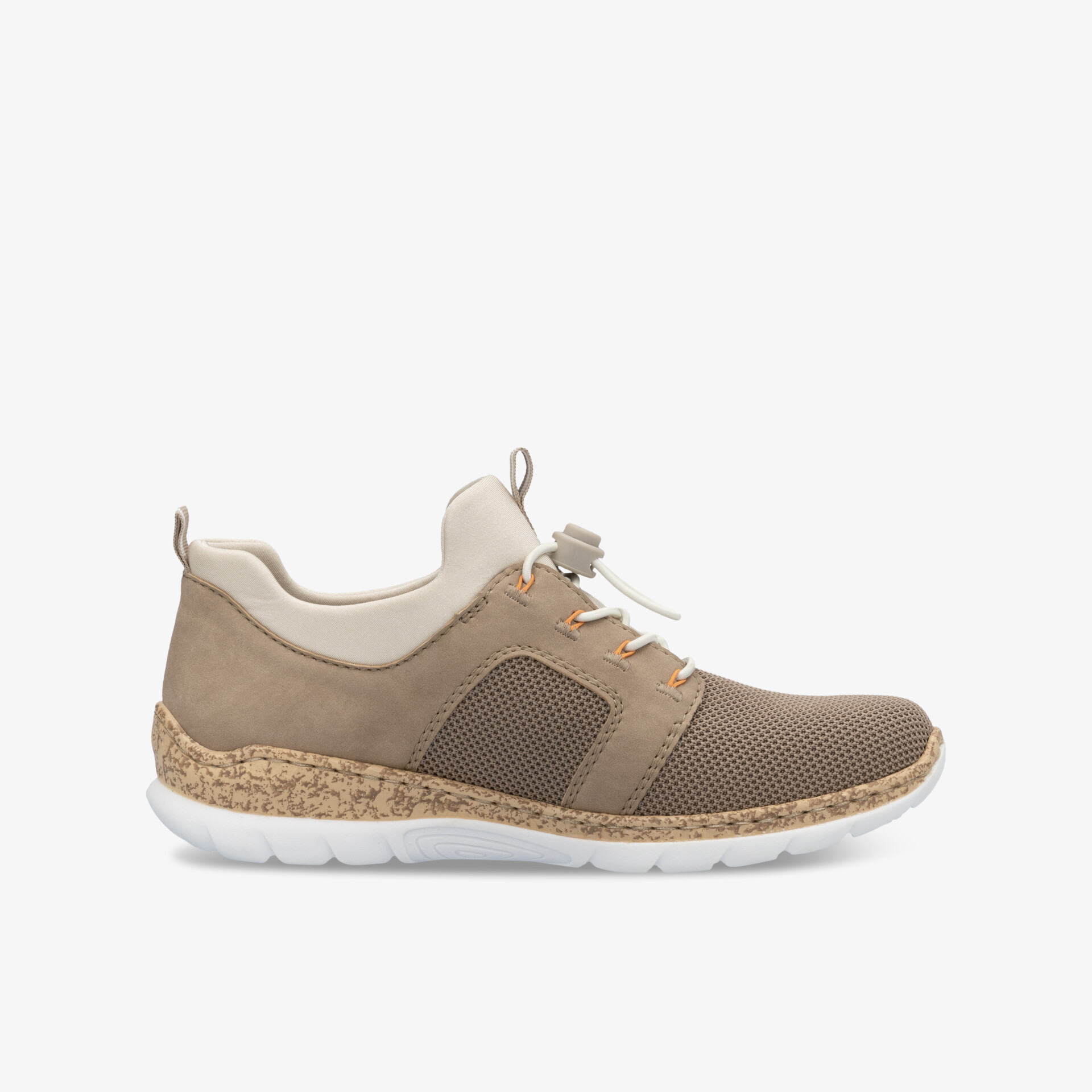 Bequemer und leichter Laufschuh mit atmungsaktivem Obermaterial und dämpfender, rutschfester Sohle in Beige