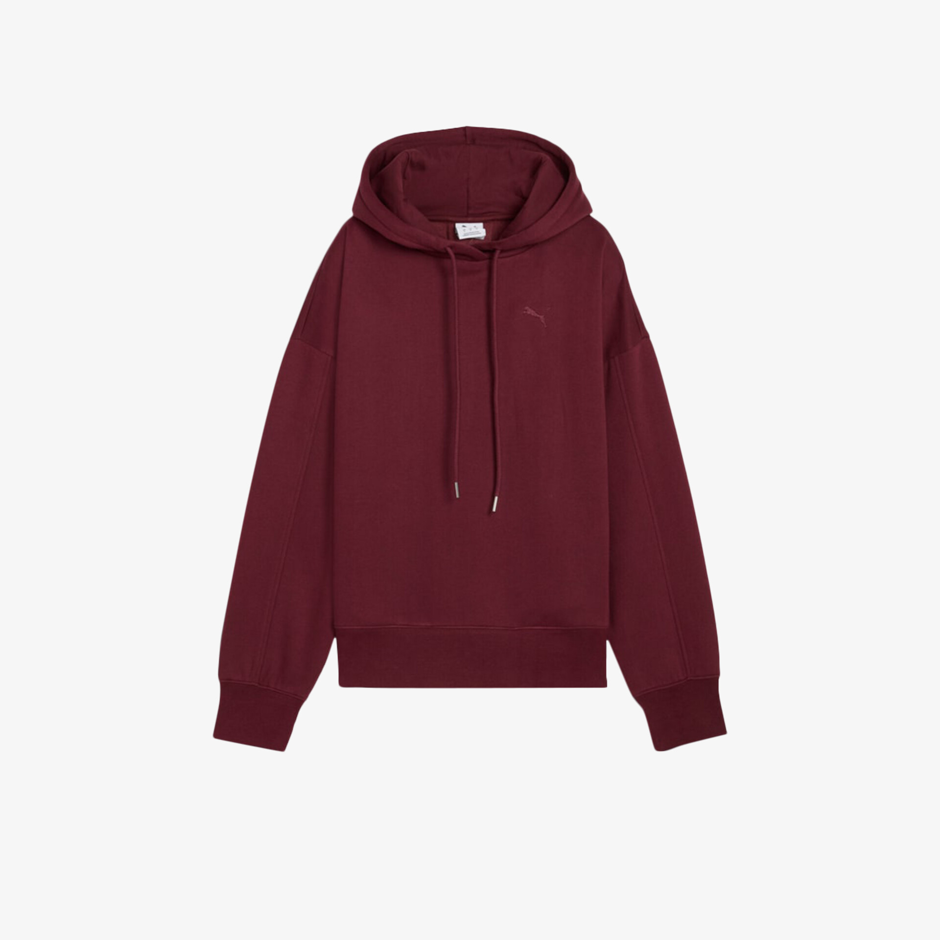 Bordeauxroter Hoodie mit Kapuze und Kordelzug, komfortabler Schnitt für angenehmen Tragekomfort