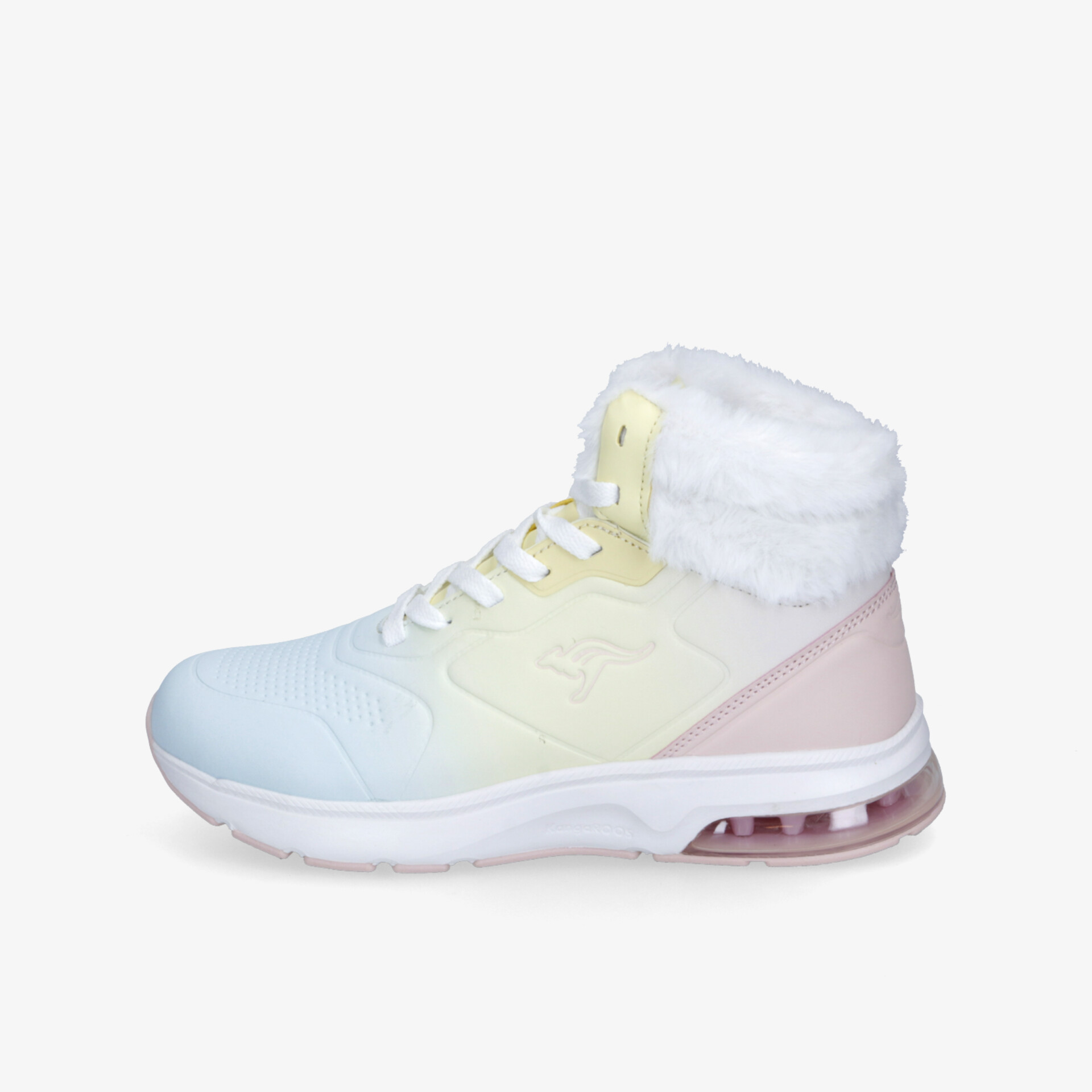 Moderner Sneaker mit gepolstertem Schaft, atmungsaktivem Material und stoßdämpfender, rutschfester Sohle in pastellfarben