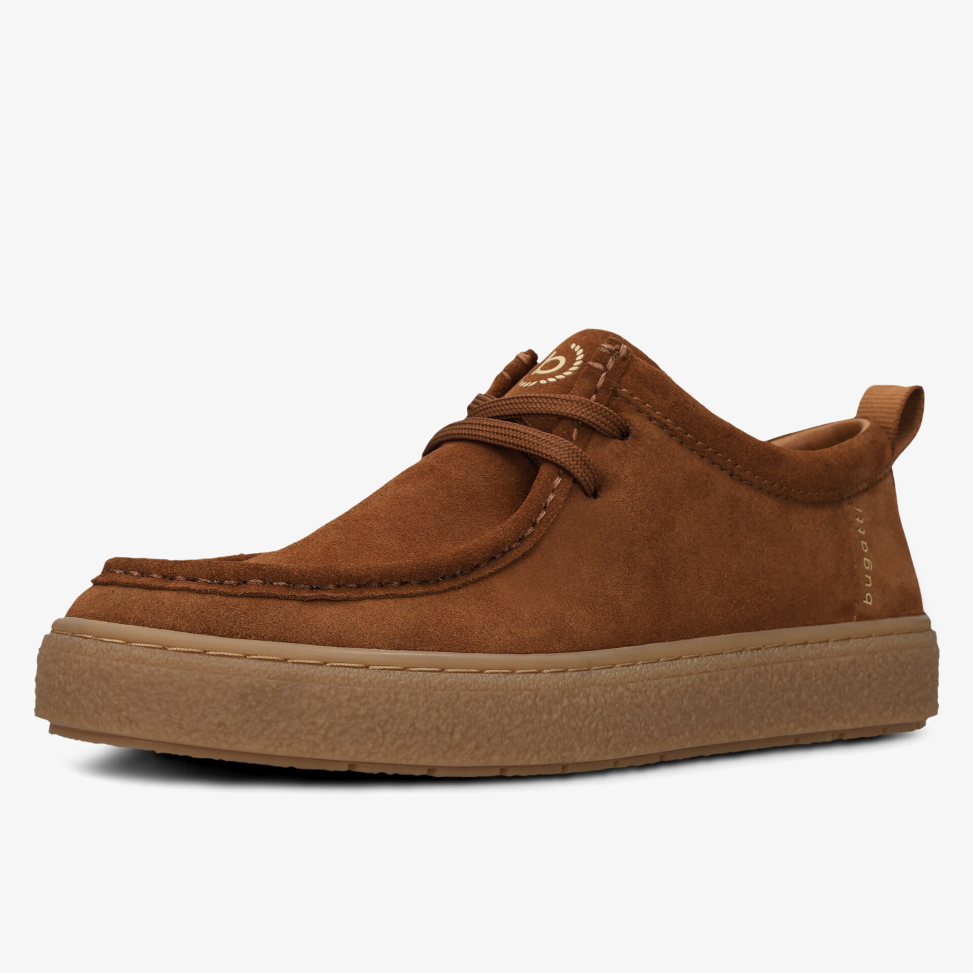 Schlichter brauner Velourslederschuh mit robuster, leichter Sohle und bequemem Tragekomfort